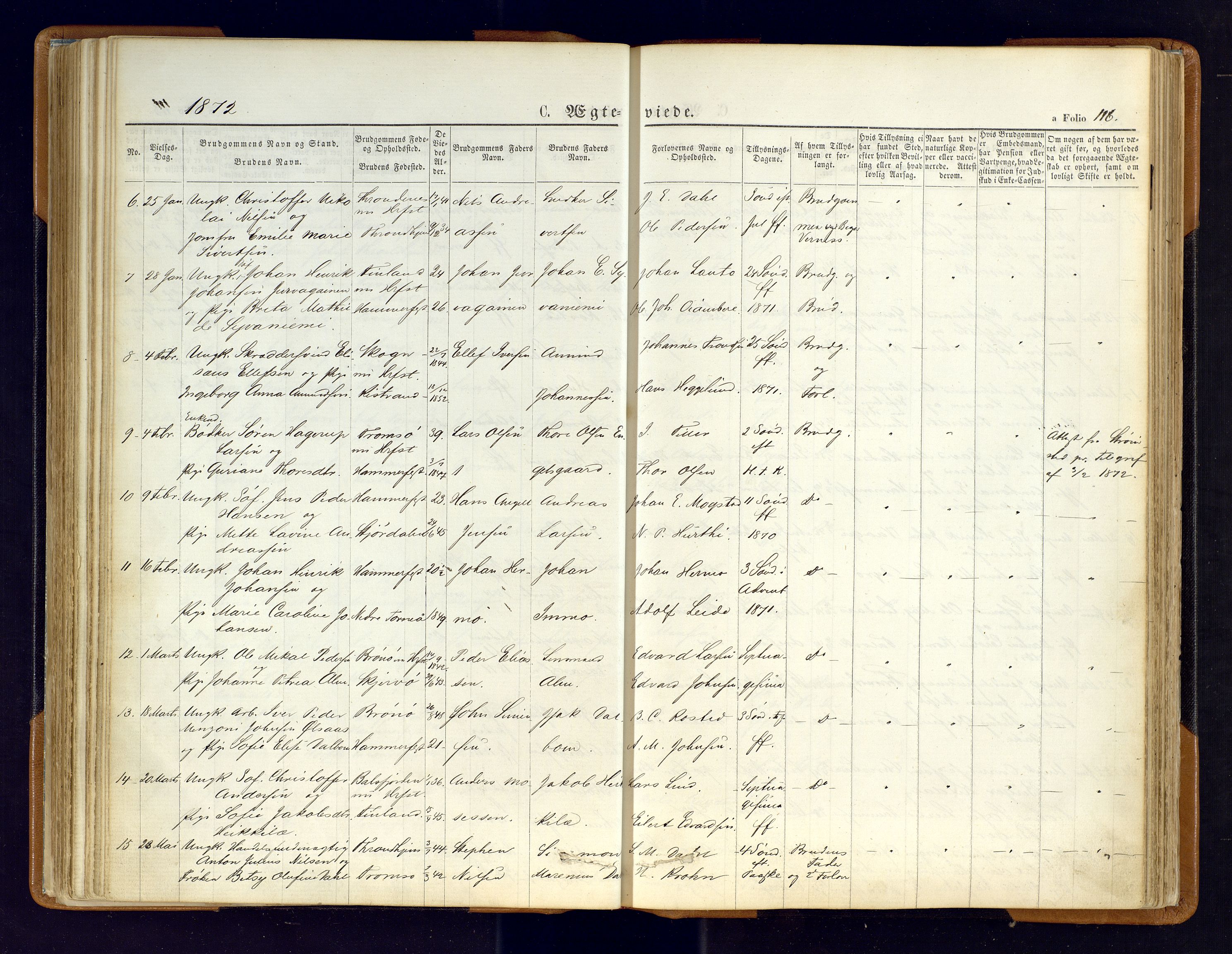 Hammerfest sokneprestkontor, AV/SATØ-S-1347/H/Ha/L0006.kirke: Parish register (official) no. 6, 1869-1877, p. 116