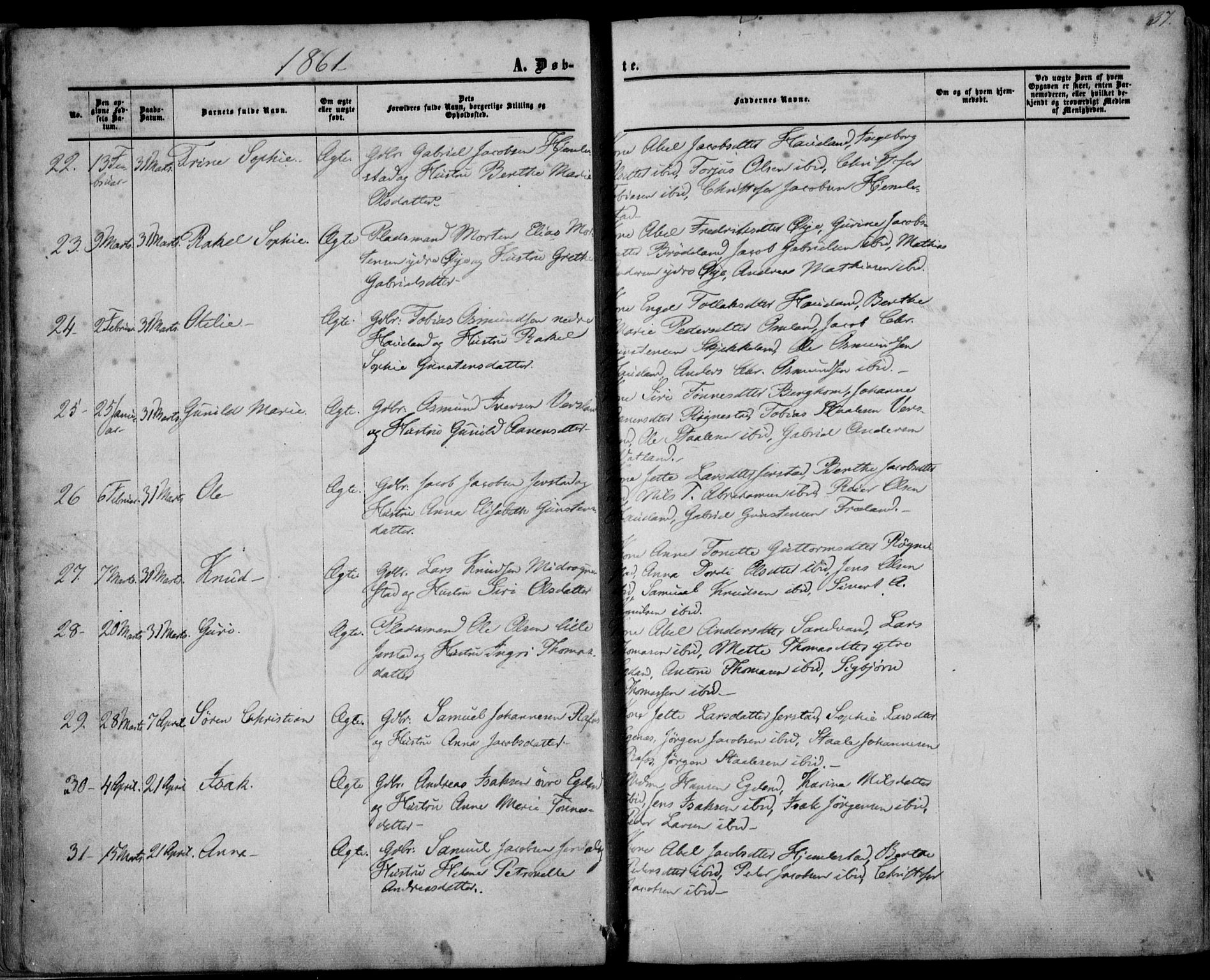 Kvinesdal sokneprestkontor, AV/SAK-1111-0026/F/Fa/Fab/L0006: Parish register (official) no. A 6, 1857-1869, p. 37