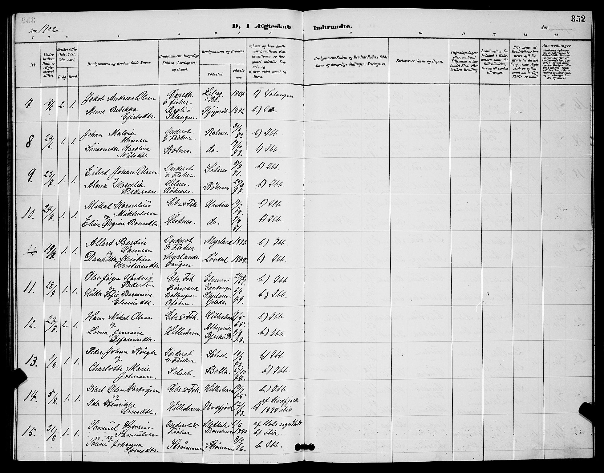 Ibestad sokneprestembete, SATØ/S-0077/H/Ha/Hab/L0008klokker: Parish register (copy) no. 8, 1890-1903, p. 352