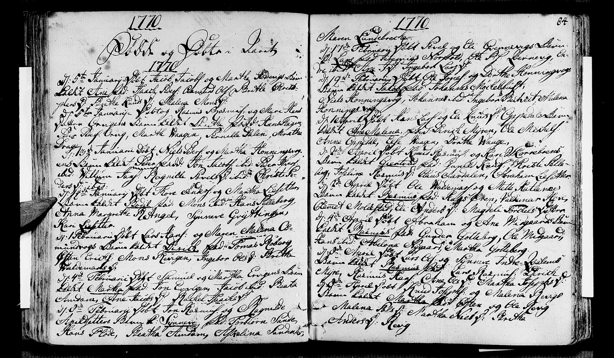 Selje sokneprestembete, AV/SAB-A-99938/H/Ha/Haa/Haaa: Parish register (official) no. A 5, 1760-1782, p. 84