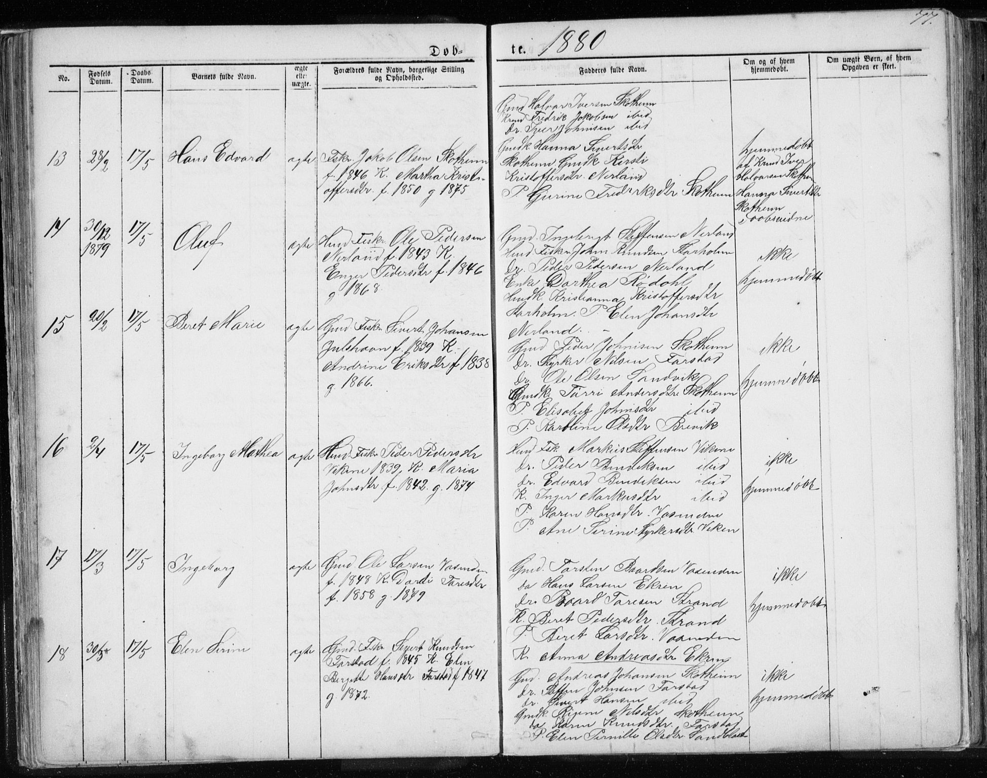 Ministerialprotokoller, klokkerbøker og fødselsregistre - Møre og Romsdal, AV/SAT-A-1454/567/L0782: Parish register (copy) no. 567C02, 1867-1886, p. 77