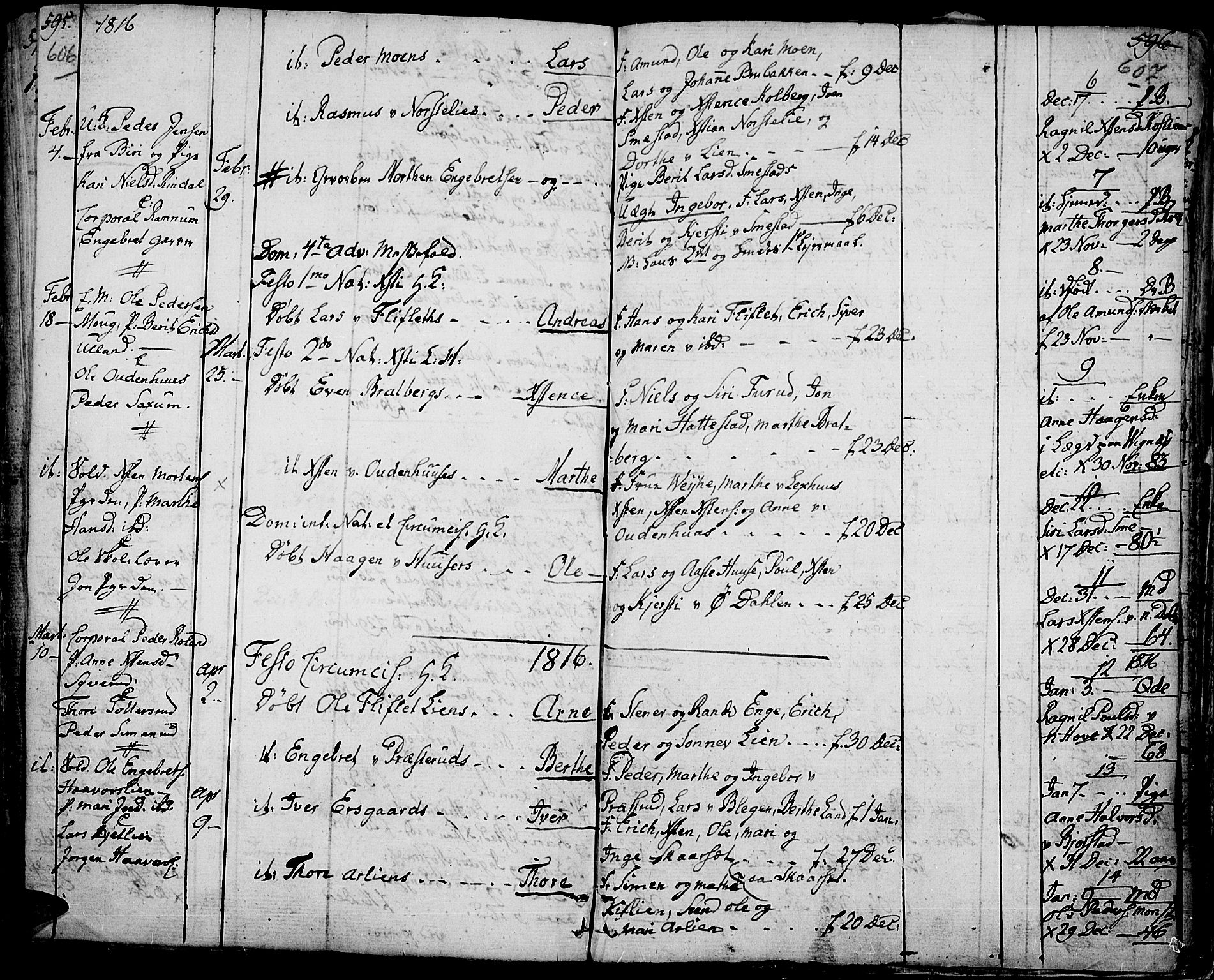 Fåberg prestekontor, AV/SAH-PREST-086/H/Ha/Haa/L0002: Parish register (official) no. 2, 1775-1818, p. 606-607