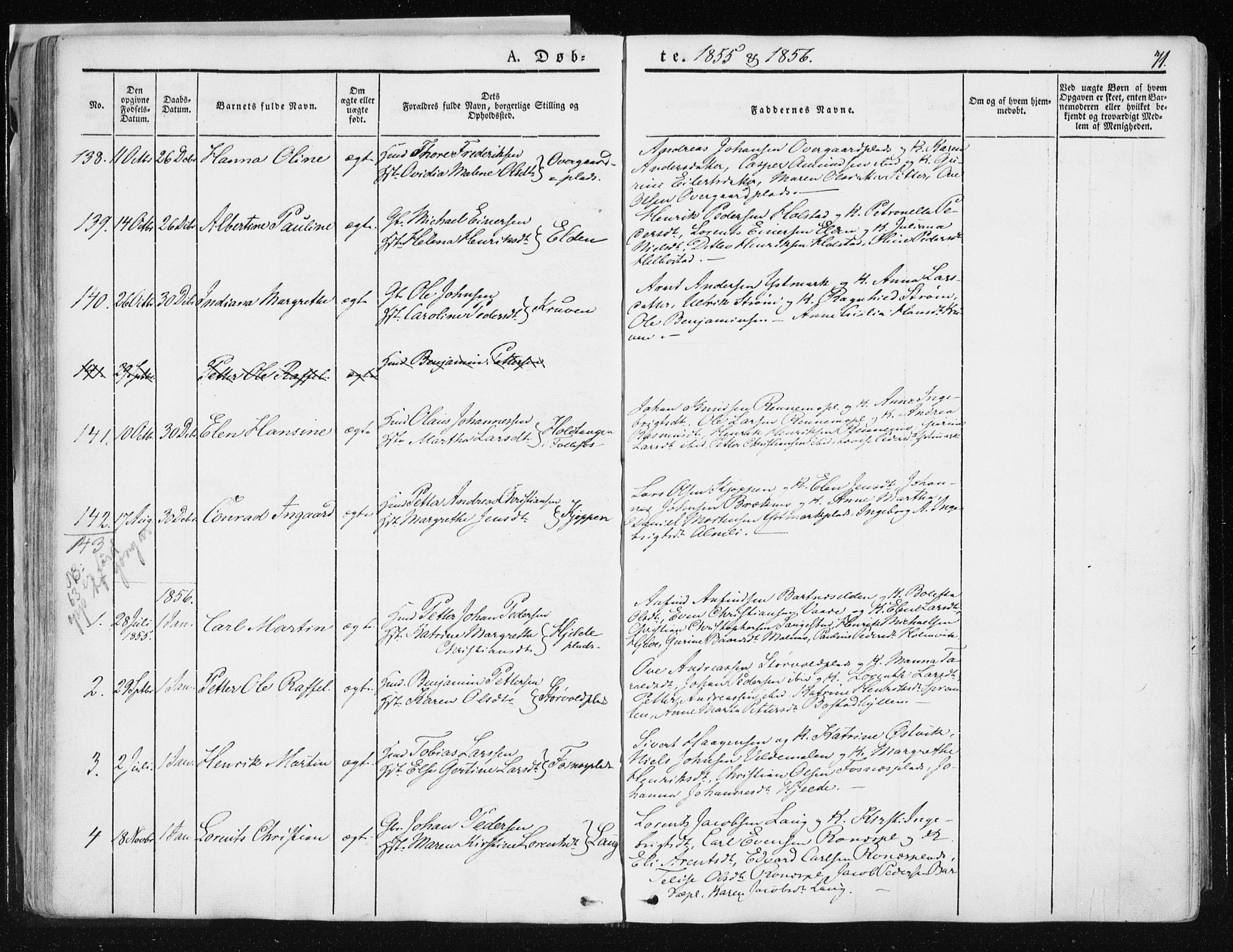 Ministerialprotokoller, klokkerbøker og fødselsregistre - Nord-Trøndelag, SAT/A-1458/741/L0393: Parish register (official) no. 741A07, 1849-1863, p. 71