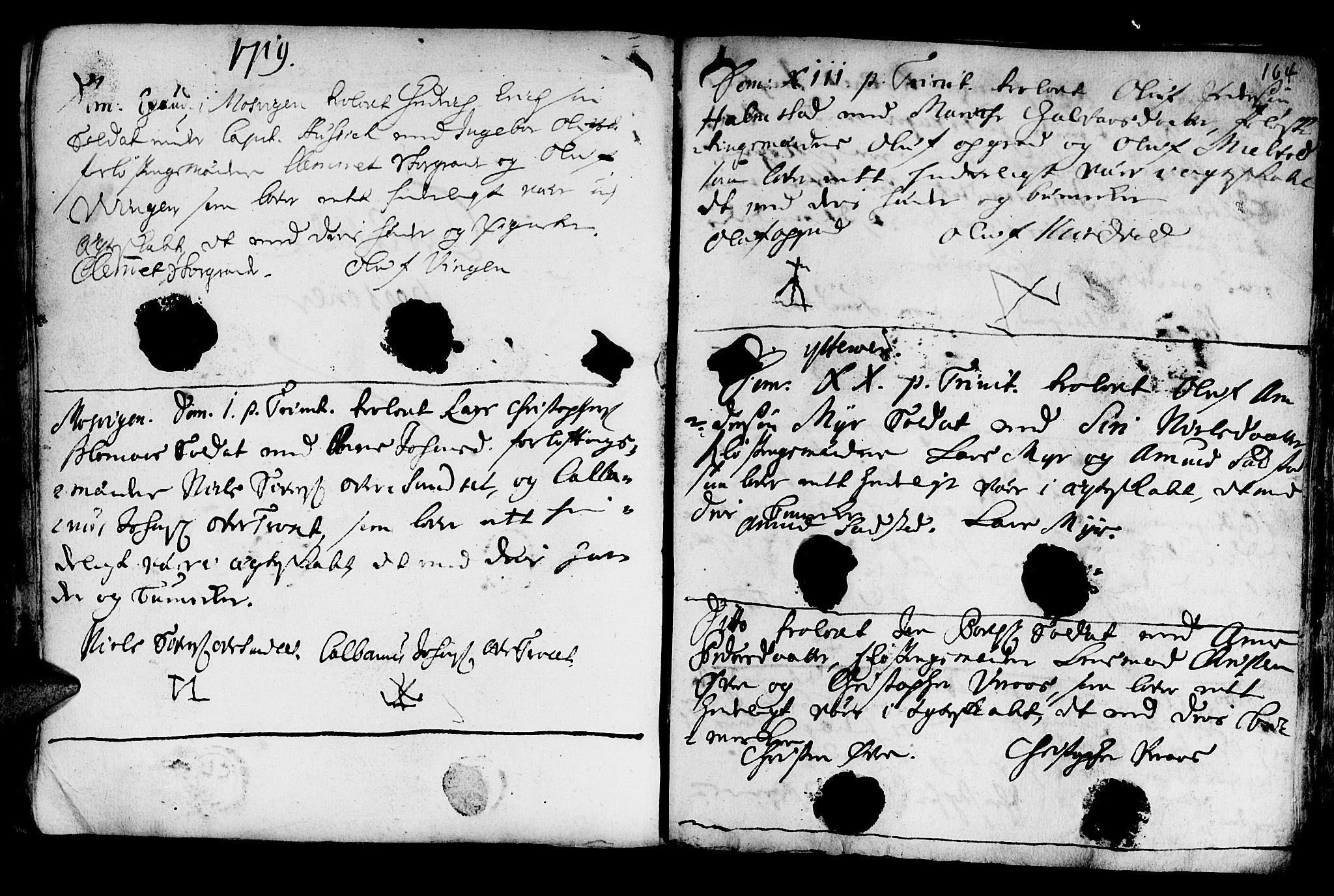 Ministerialprotokoller, klokkerbøker og fødselsregistre - Nord-Trøndelag, SAT/A-1458/722/L0215: Parish register (official) no. 722A02, 1718-1755, p. 164