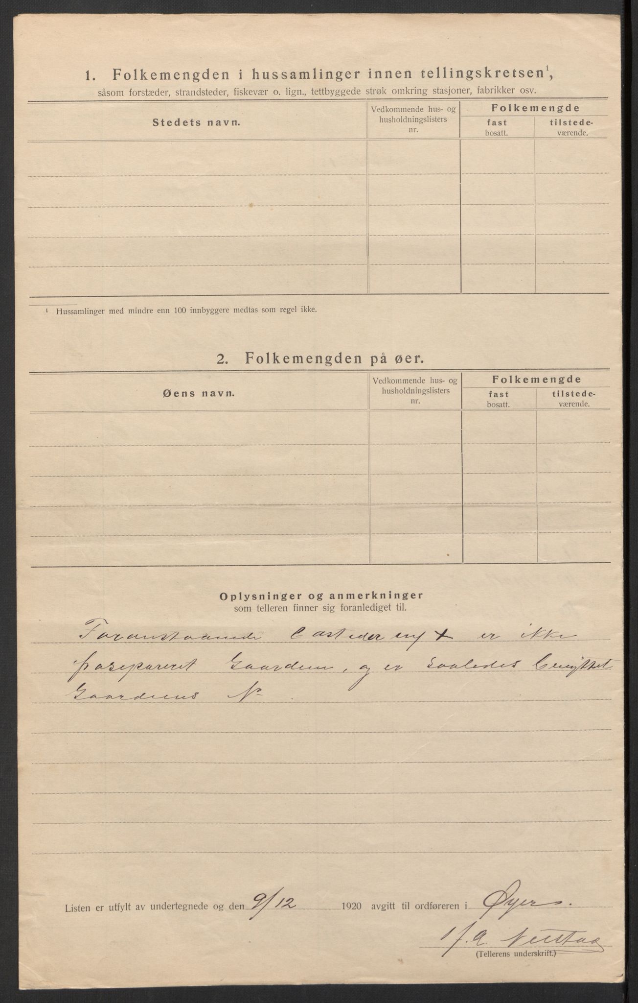 SAH, 1920 census for Øyer, 1920, p. 23