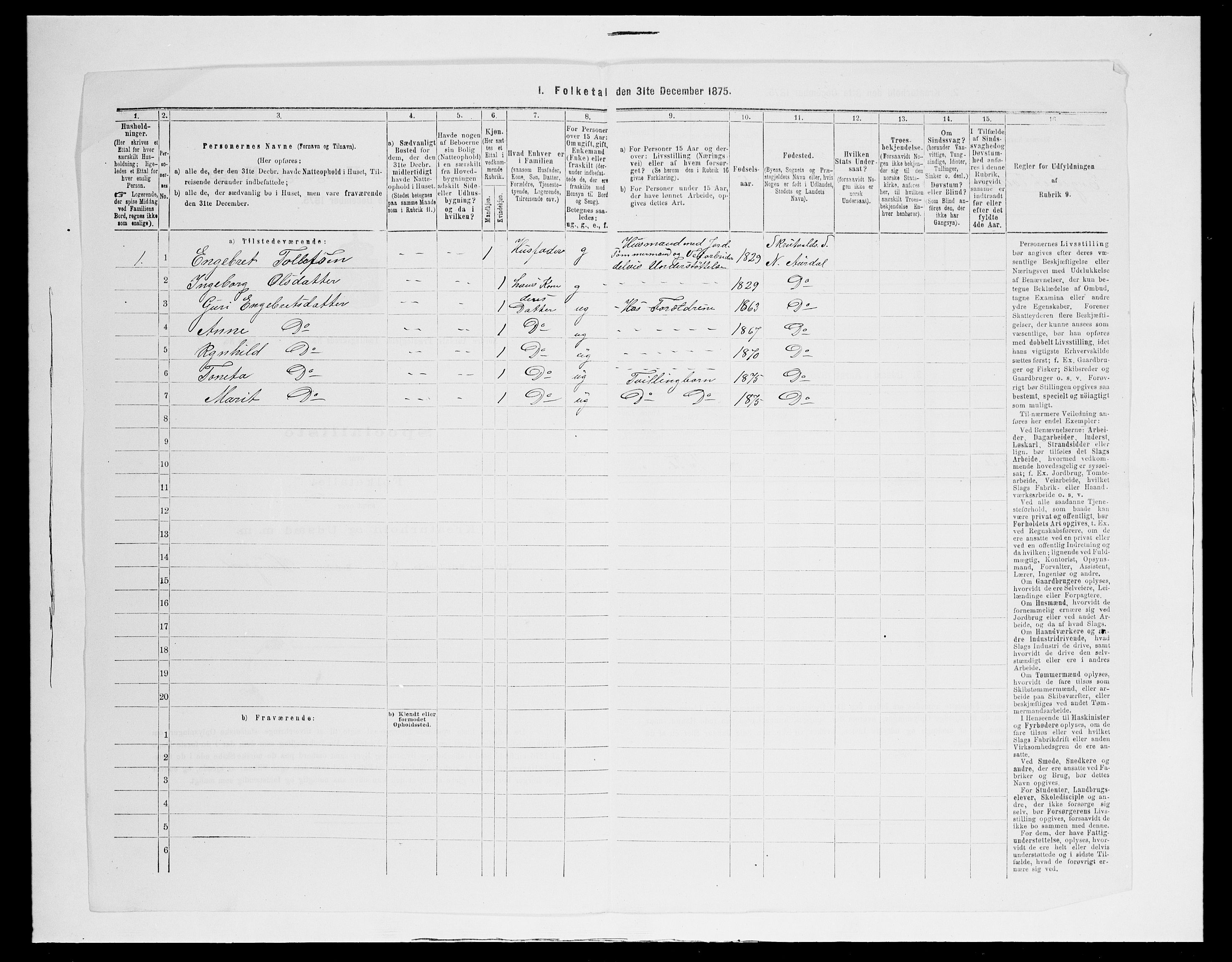 SAH, 1875 census for 0542P Nord-Aurdal, 1875, p. 339