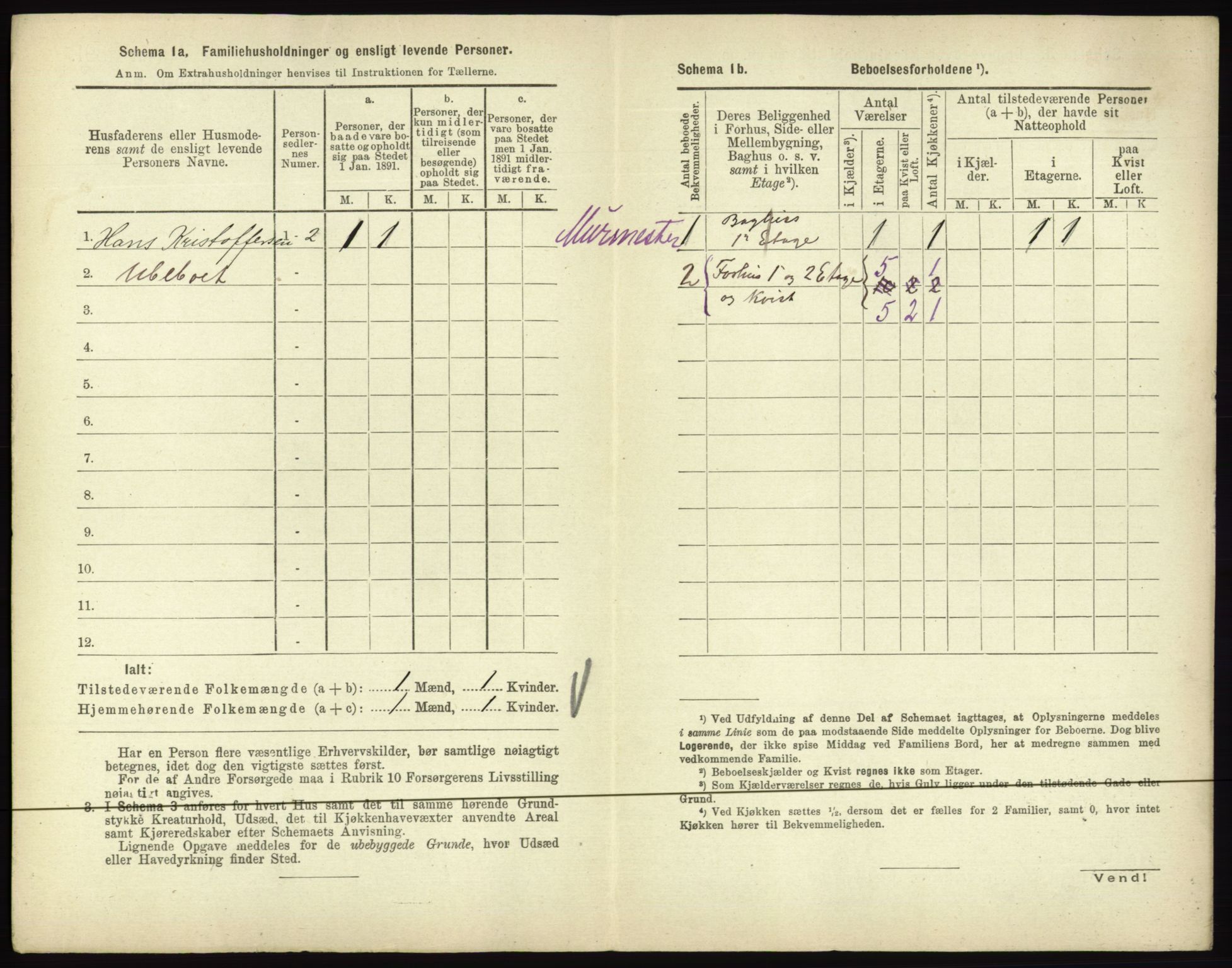 RA, 1891 census for 0601 Hønefoss, 1891, p. 336