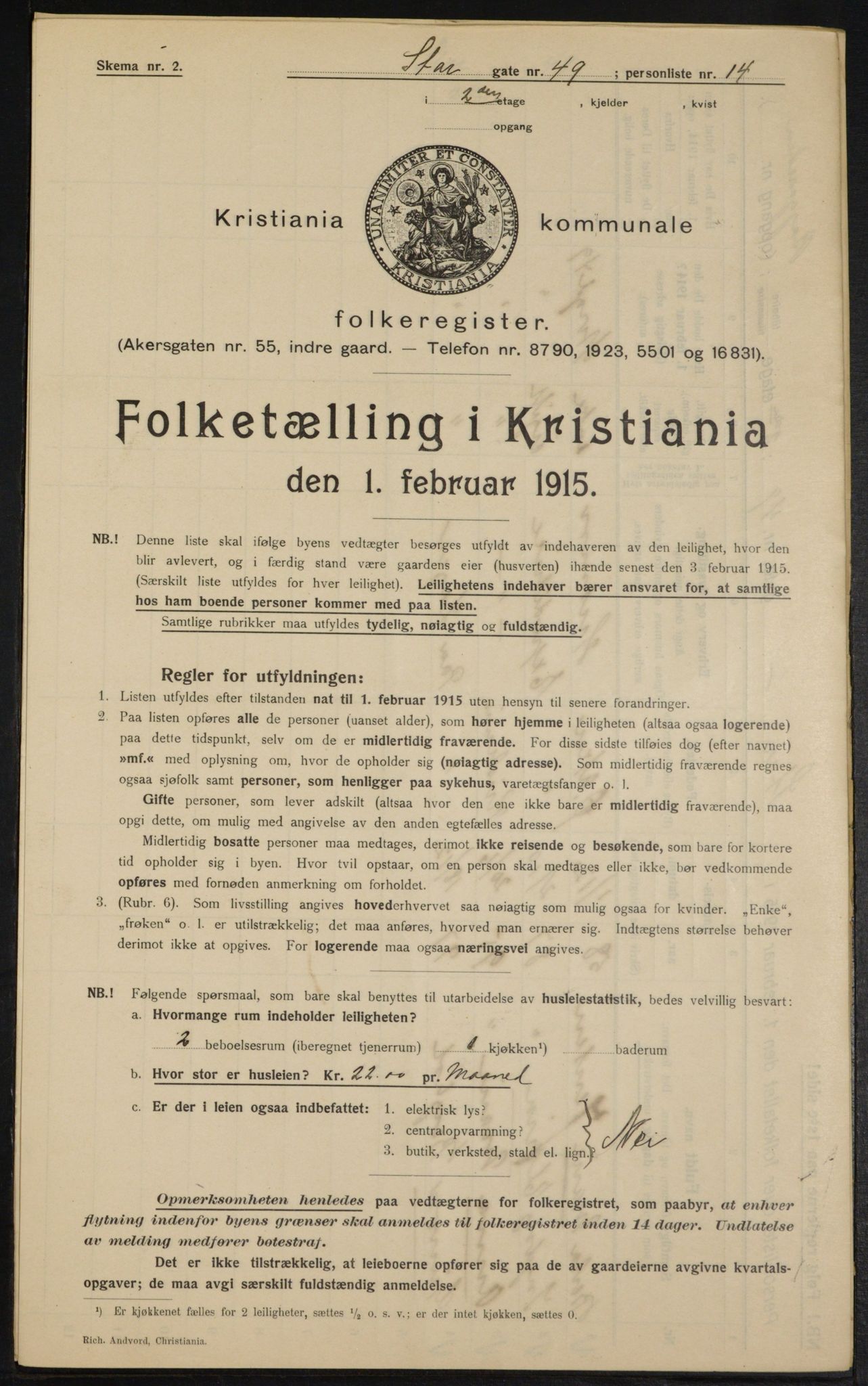OBA, Municipal Census 1915 for Kristiania, 1915, p. 103650