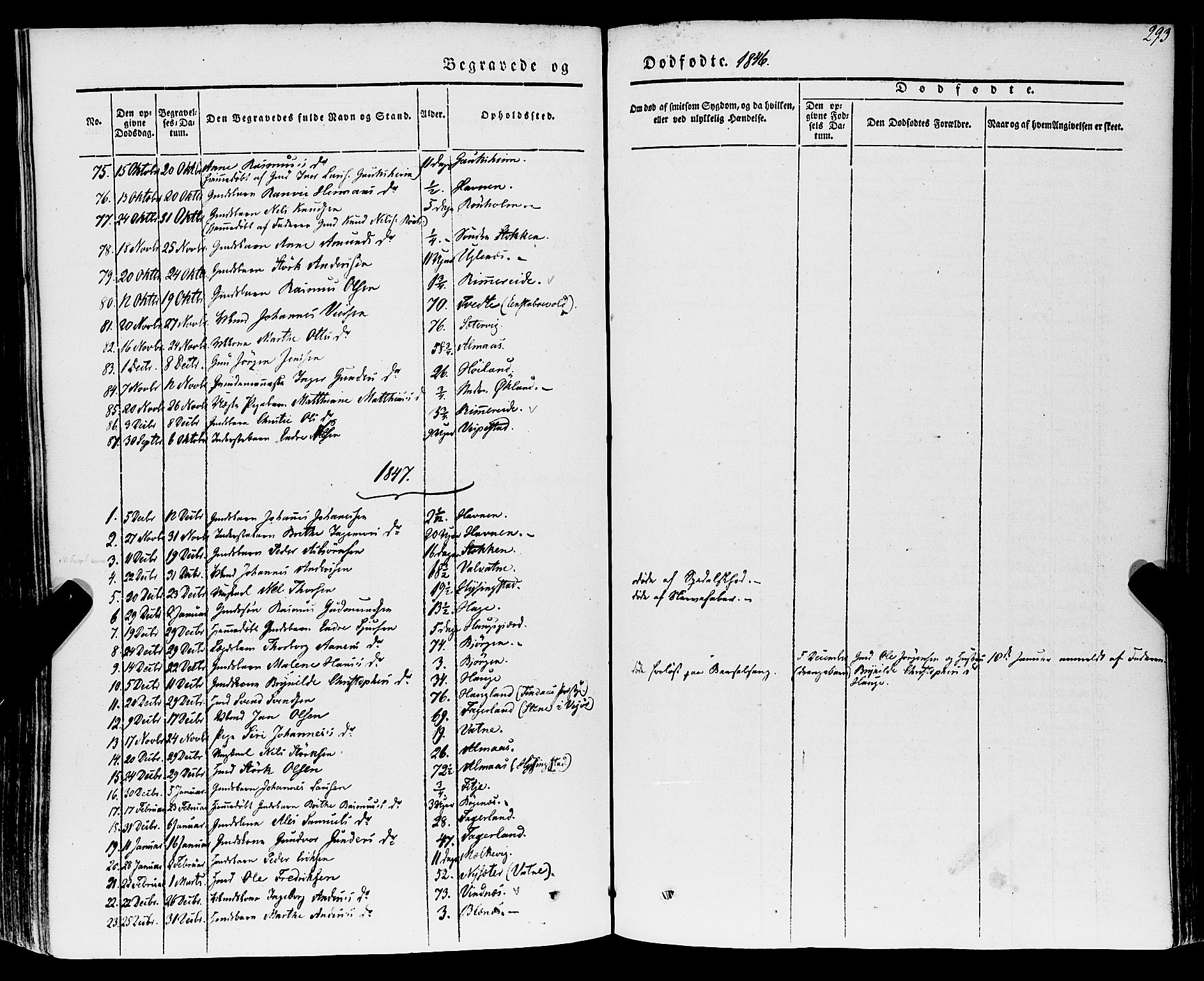 Stord sokneprestembete, SAB/A-78201/H/Haa: Parish register (official) no. A 7, 1841-1861, p. 293