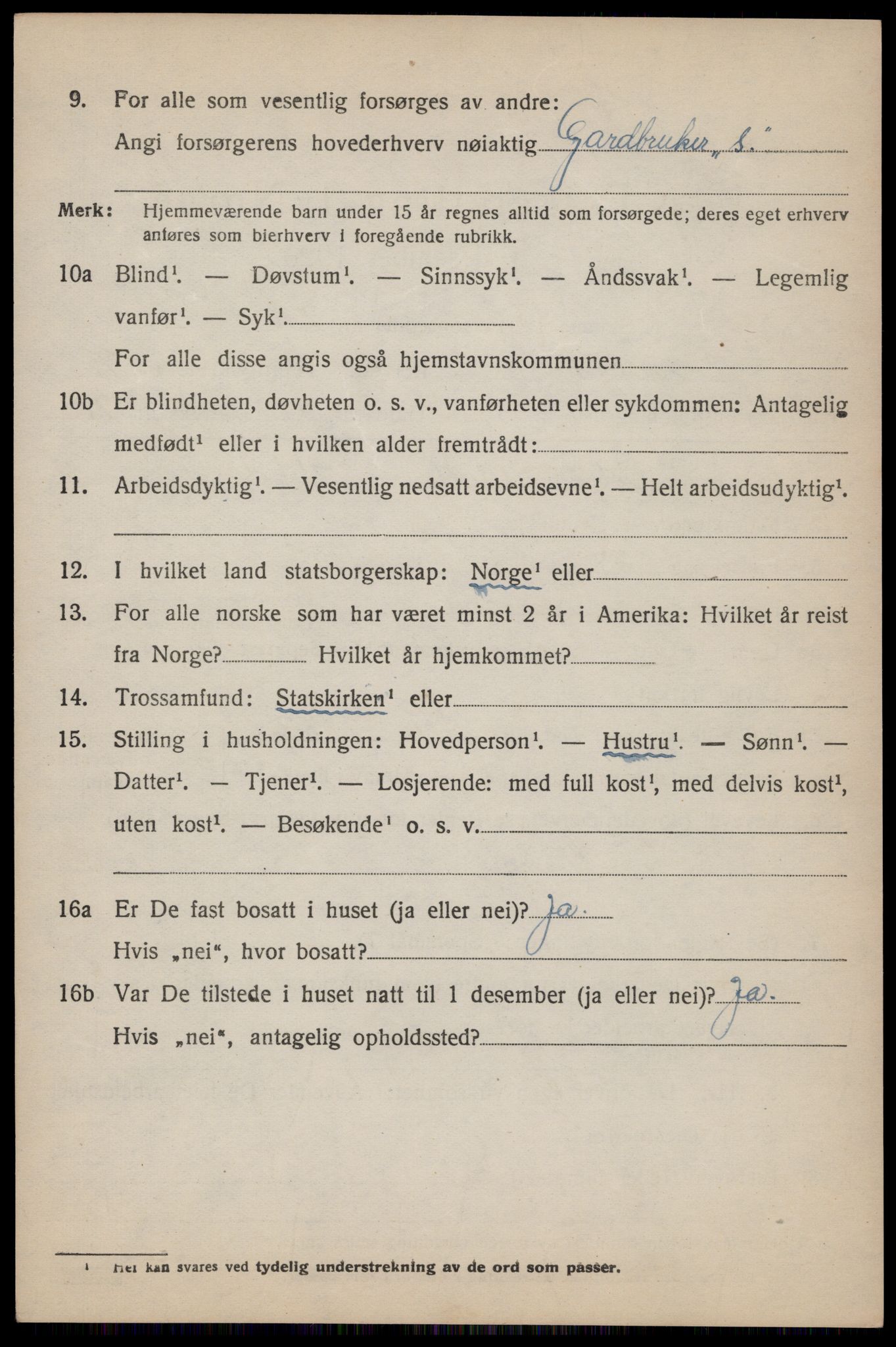 SAST, 1920 census for Forsand, 1920, p. 1220