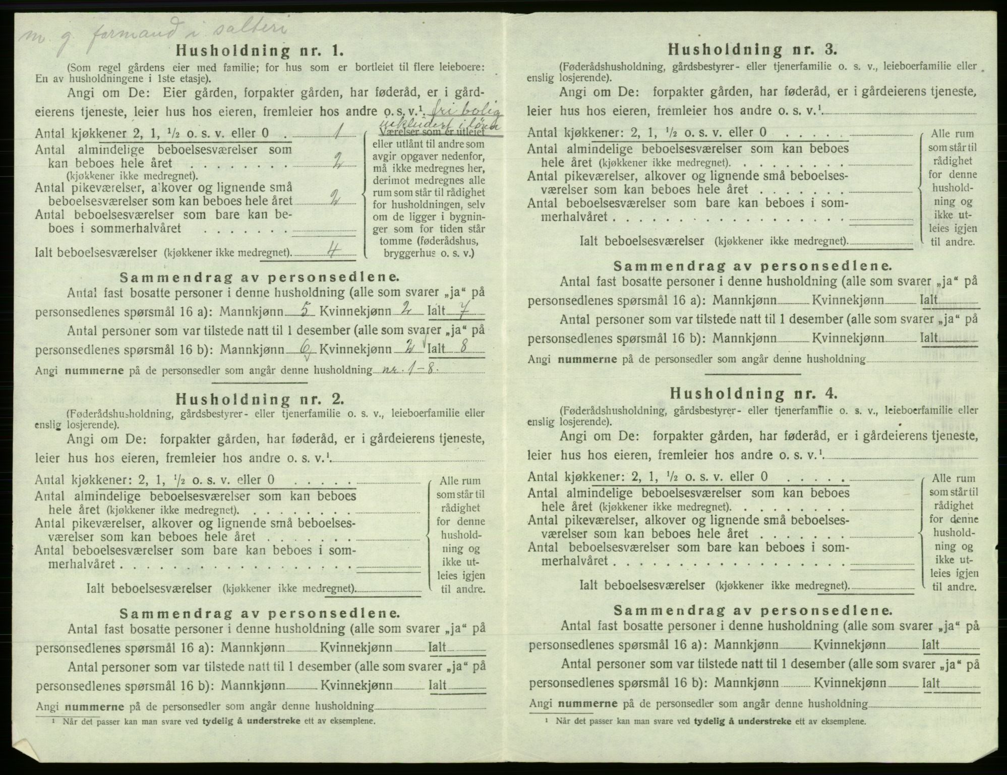 SAB, 1920 census for Fana, 1920, p. 3032