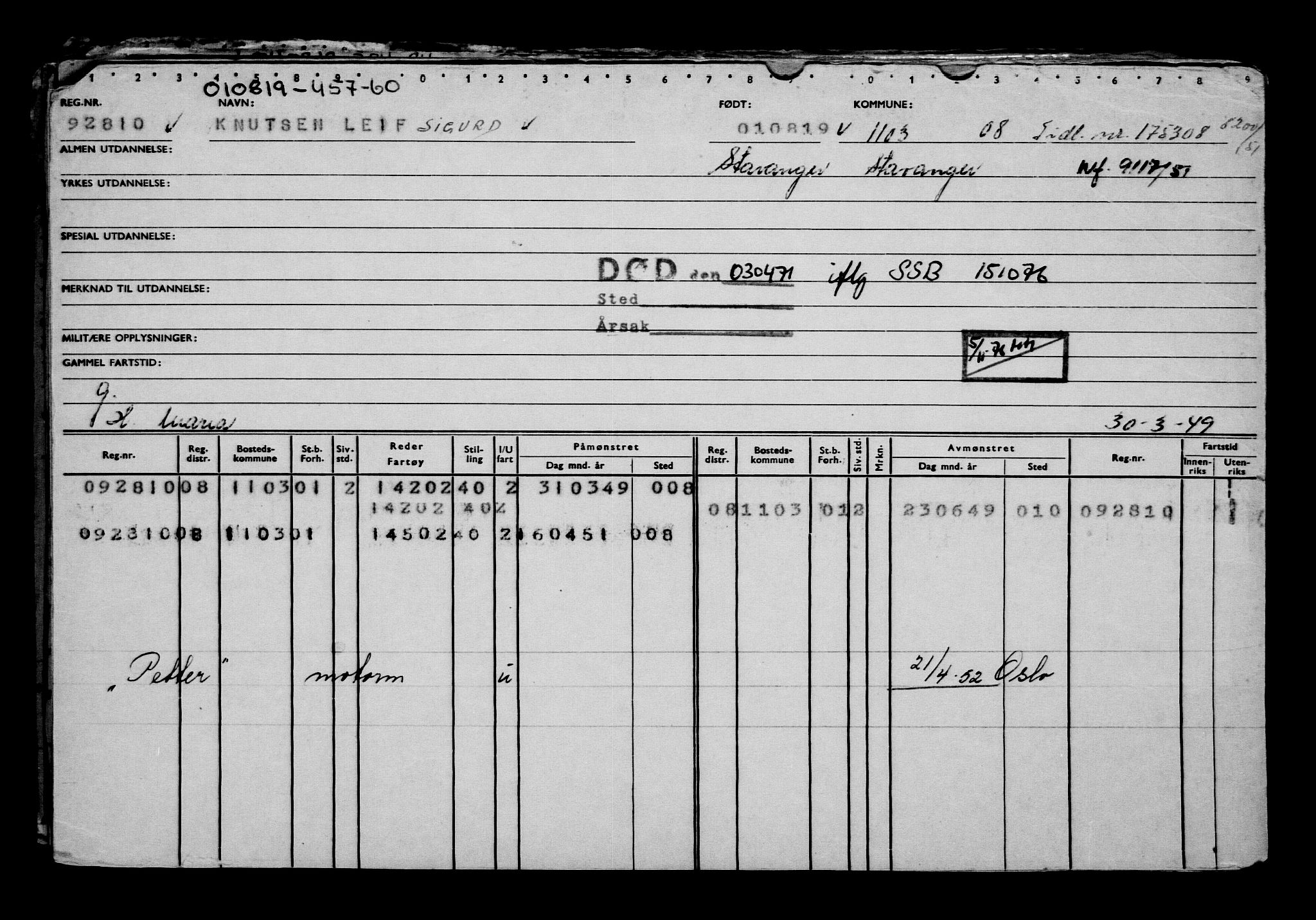 Direktoratet for sjømenn, AV/RA-S-3545/G/Gb/L0170: Hovedkort, 1919, p. 558