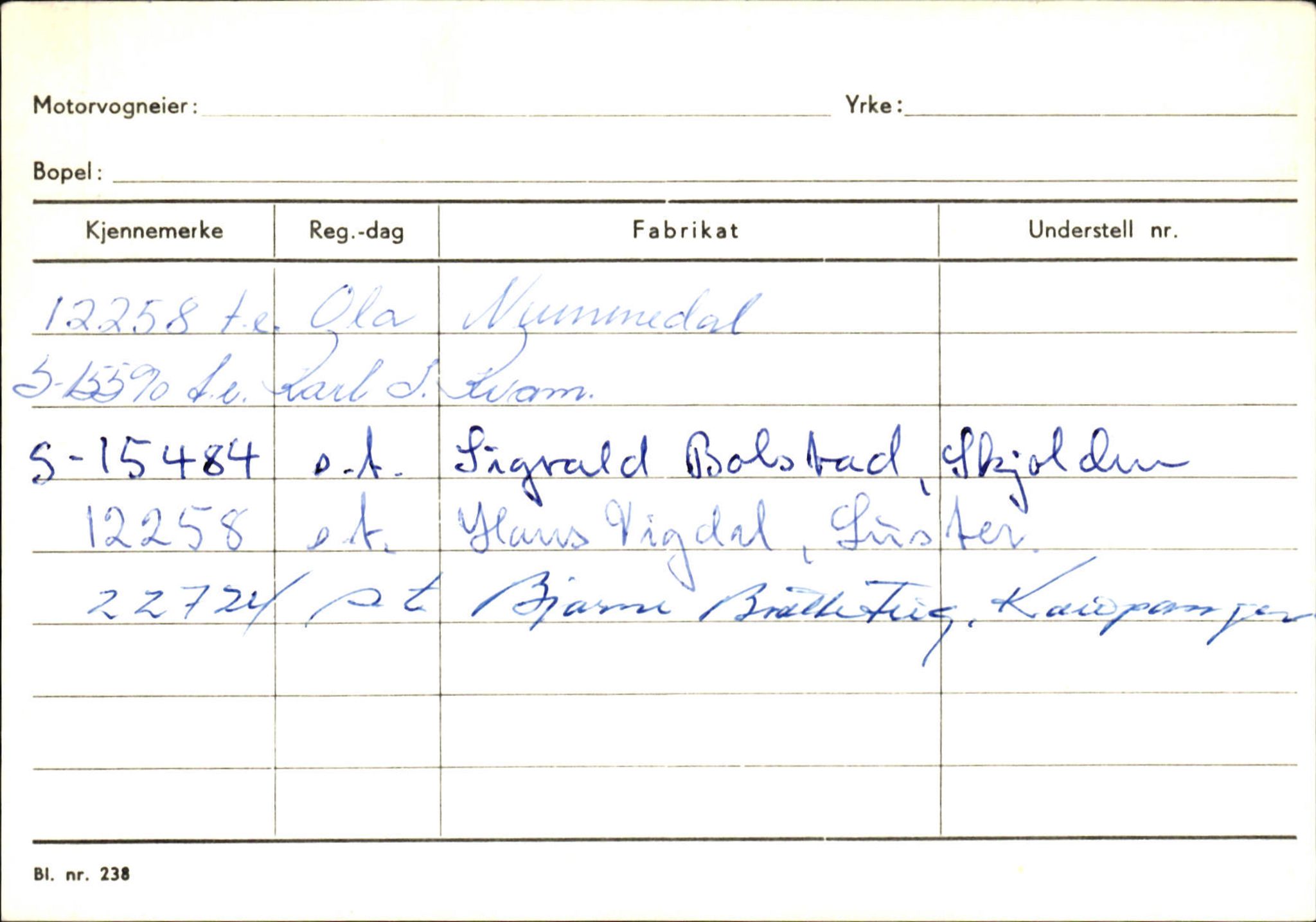 Statens vegvesen, Sogn og Fjordane vegkontor, SAB/A-5301/4/F/L0124: Eigarregister Sogndal A-U, 1945-1975, p. 696