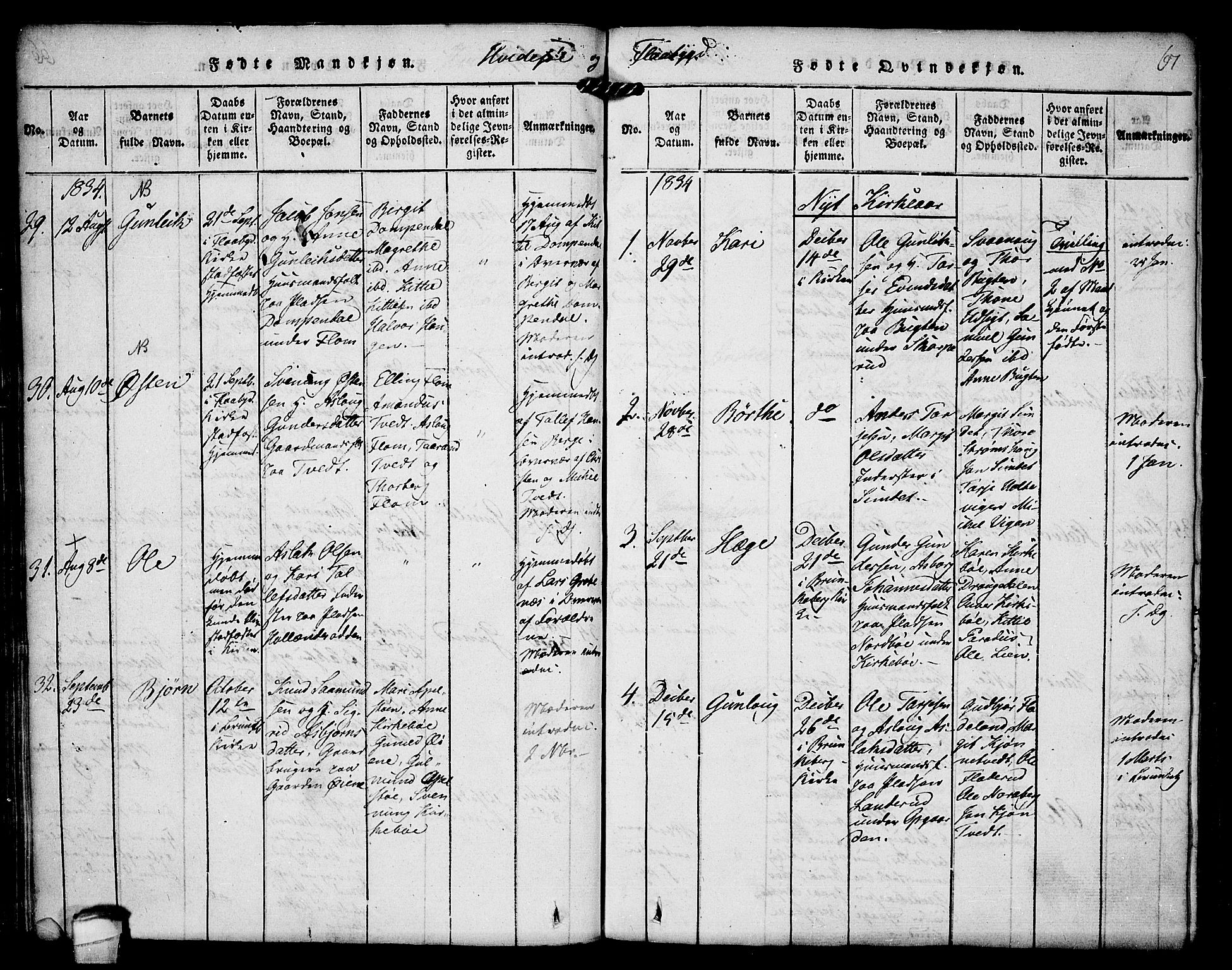 Kviteseid kirkebøker, SAKO/A-276/F/Fc/L0001: Parish register (official) no. III 1, 1815-1836, p. 67