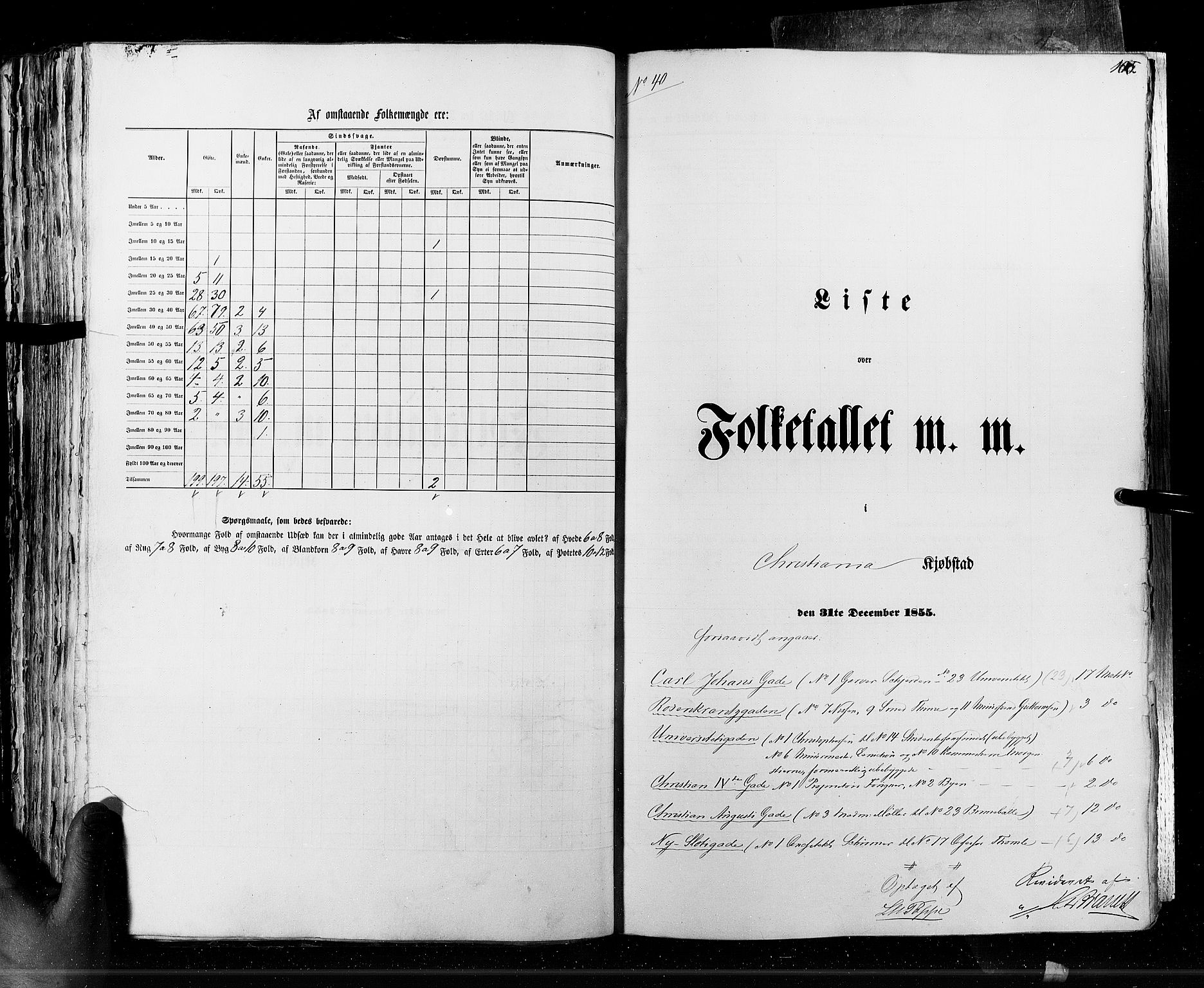 RA, Census 1855, vol. 7: Fredrikshald-Kragerø, 1855, p. 105