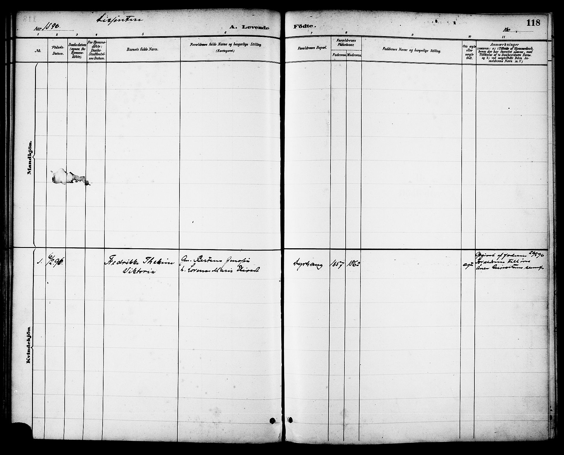 Ministerialprotokoller, klokkerbøker og fødselsregistre - Nordland, SAT/A-1459/863/L0898: Parish register (official) no. 863A10, 1886-1897, p. 118