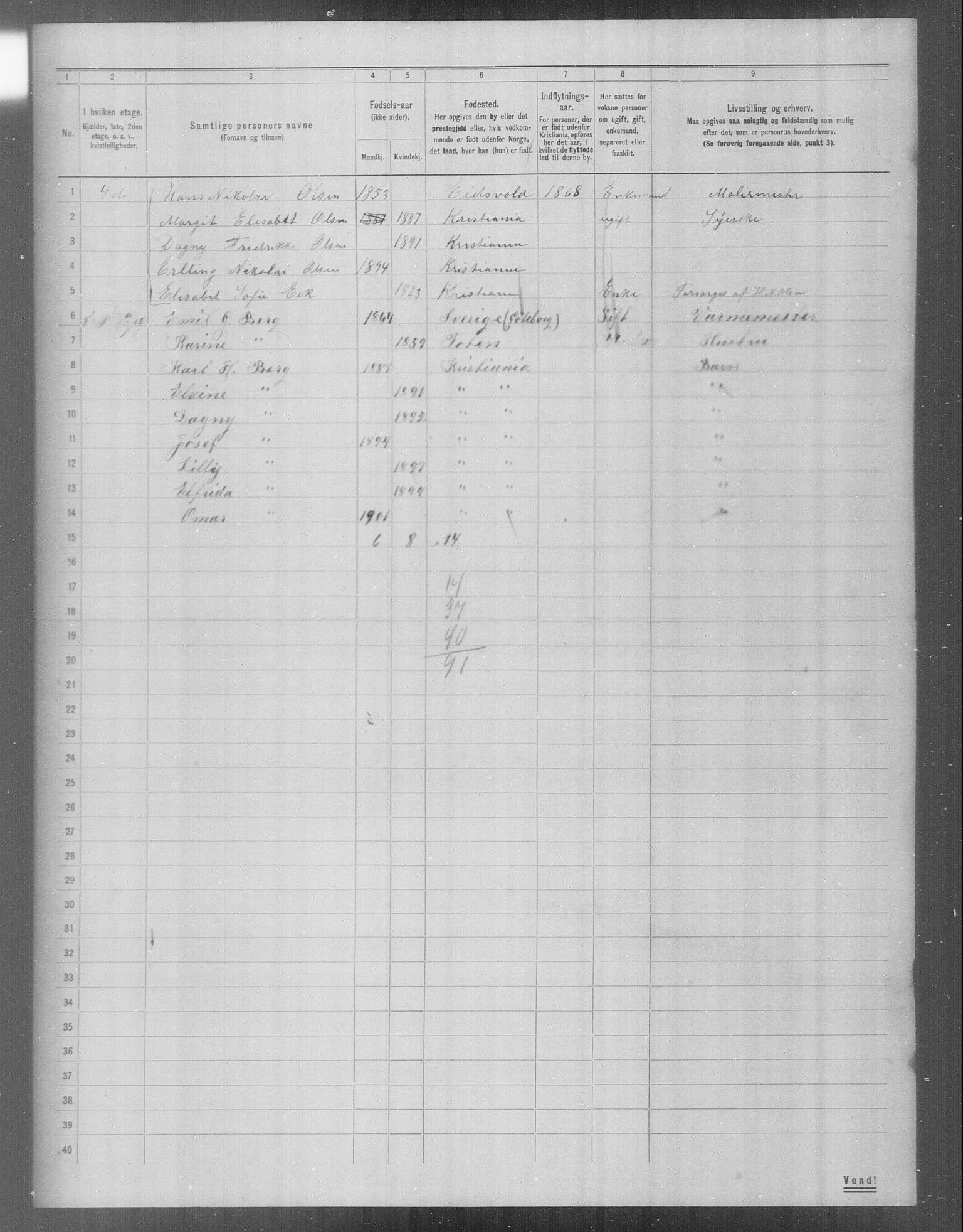 OBA, Municipal Census 1904 for Kristiania, 1904, p. 22379