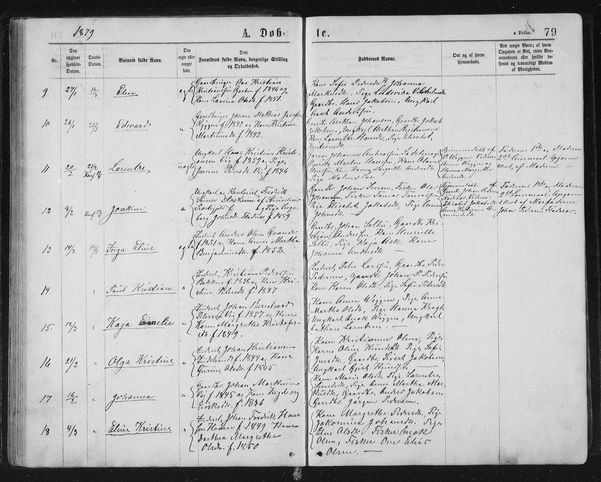Ministerialprotokoller, klokkerbøker og fødselsregistre - Sør-Trøndelag, SAT/A-1456/659/L0745: Parish register (copy) no. 659C02, 1869-1892, p. 79