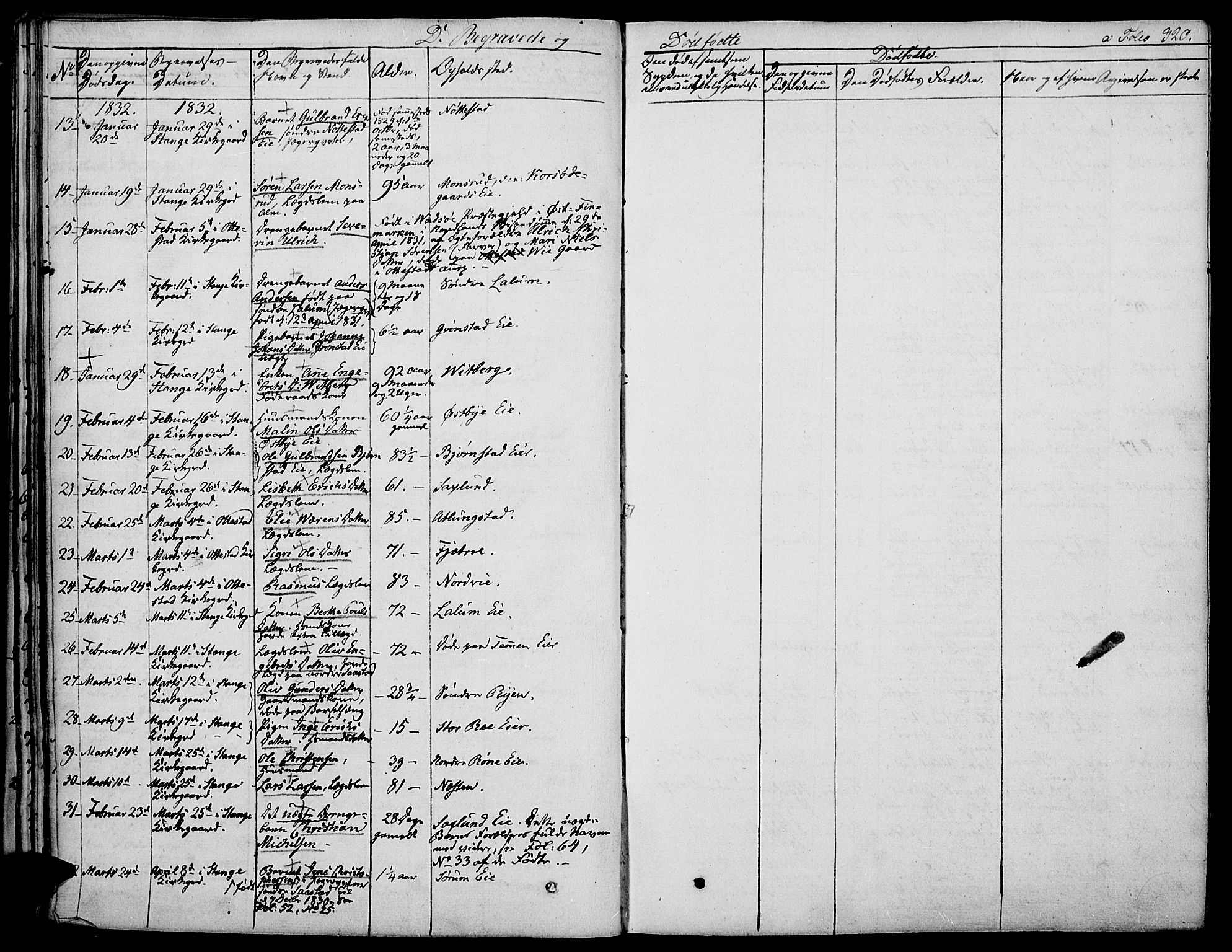 Stange prestekontor, AV/SAH-PREST-002/K/L0009: Parish register (official) no. 9, 1826-1835, p. 320