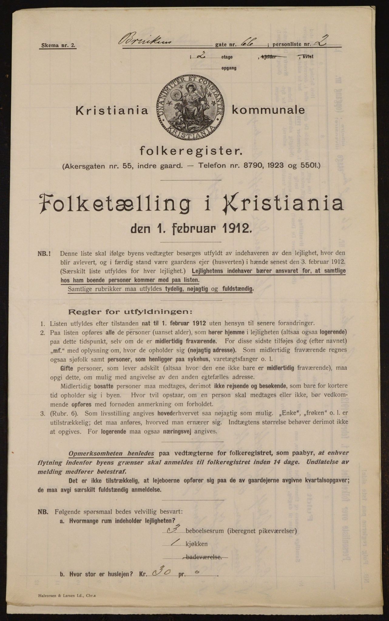 OBA, Municipal Census 1912 for Kristiania, 1912, p. 9009