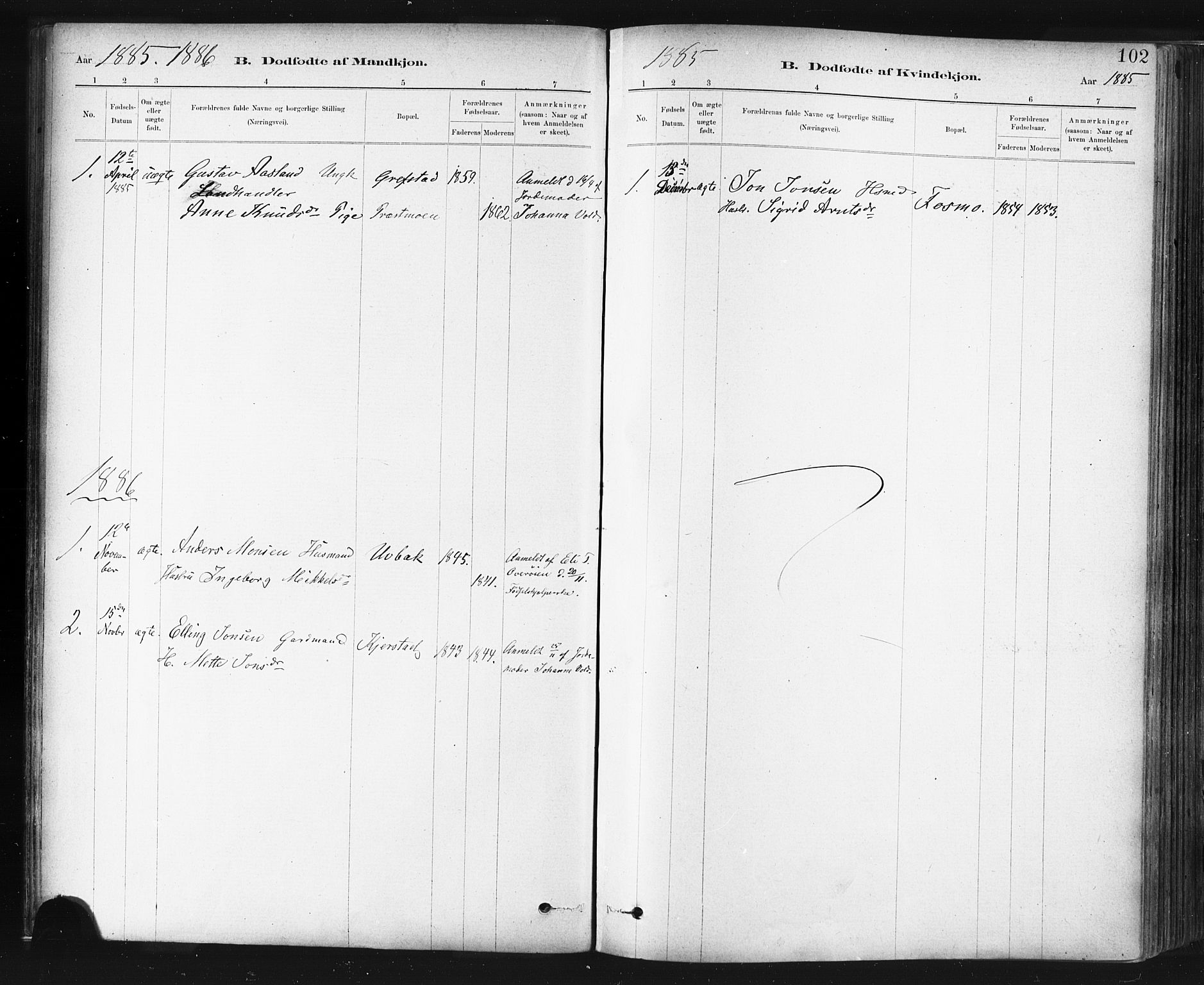 Ministerialprotokoller, klokkerbøker og fødselsregistre - Sør-Trøndelag, SAT/A-1456/672/L0857: Parish register (official) no. 672A09, 1882-1893, p. 102