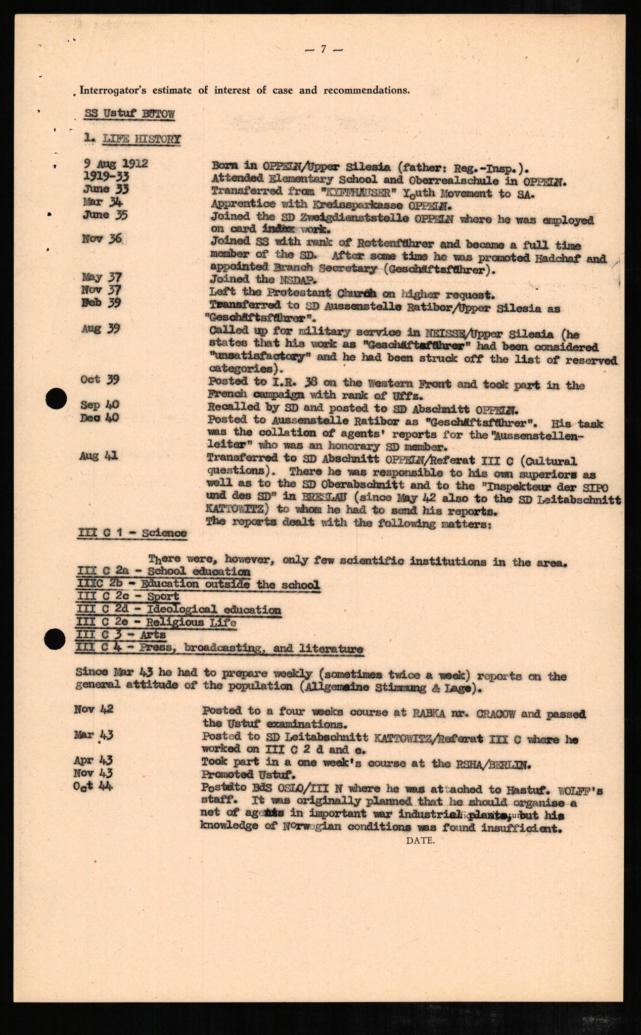 Forsvaret, Forsvarets overkommando II, AV/RA-RAFA-3915/D/Db/L0005: CI Questionaires. Tyske okkupasjonsstyrker i Norge. Tyskere., 1945-1946, p. 90