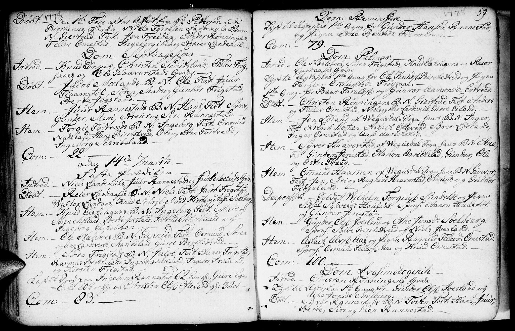 Evje sokneprestkontor, AV/SAK-1111-0008/F/Fa/Fac/L0002: Parish register (official) no. A 2, 1765-1816, p. 59