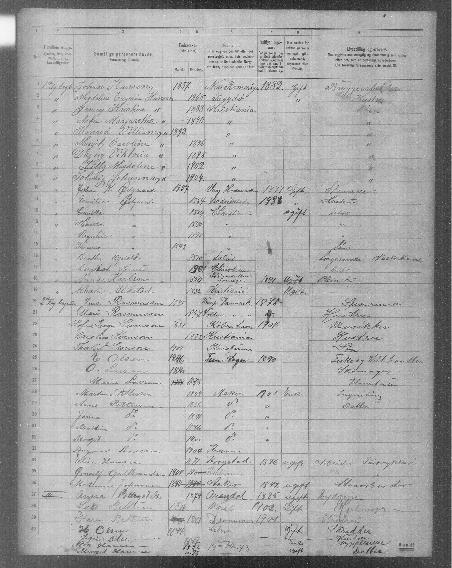 OBA, Municipal Census 1904 for Kristiania, 1904, p. 9502