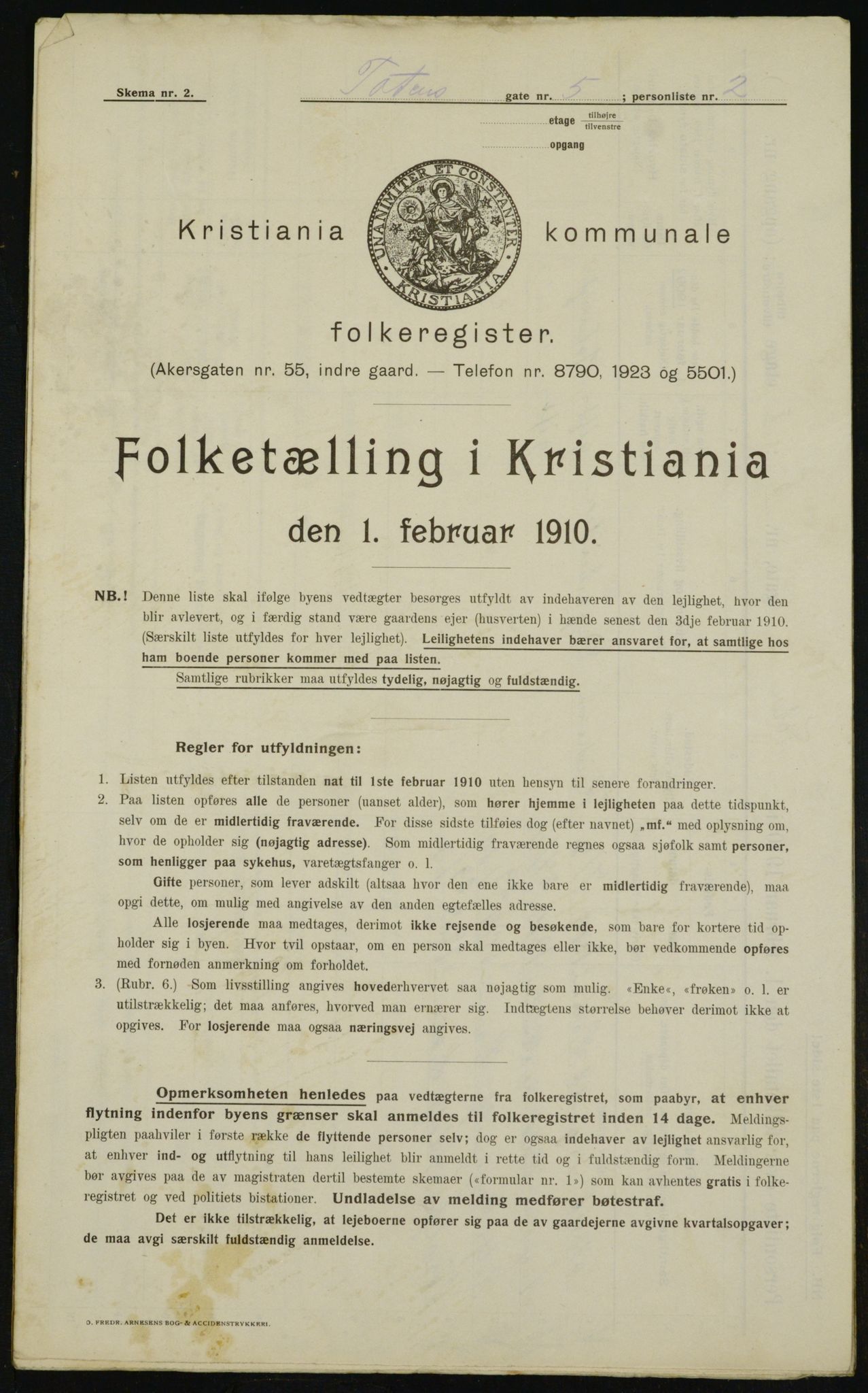 OBA, Municipal Census 1910 for Kristiania, 1910, p. 109557