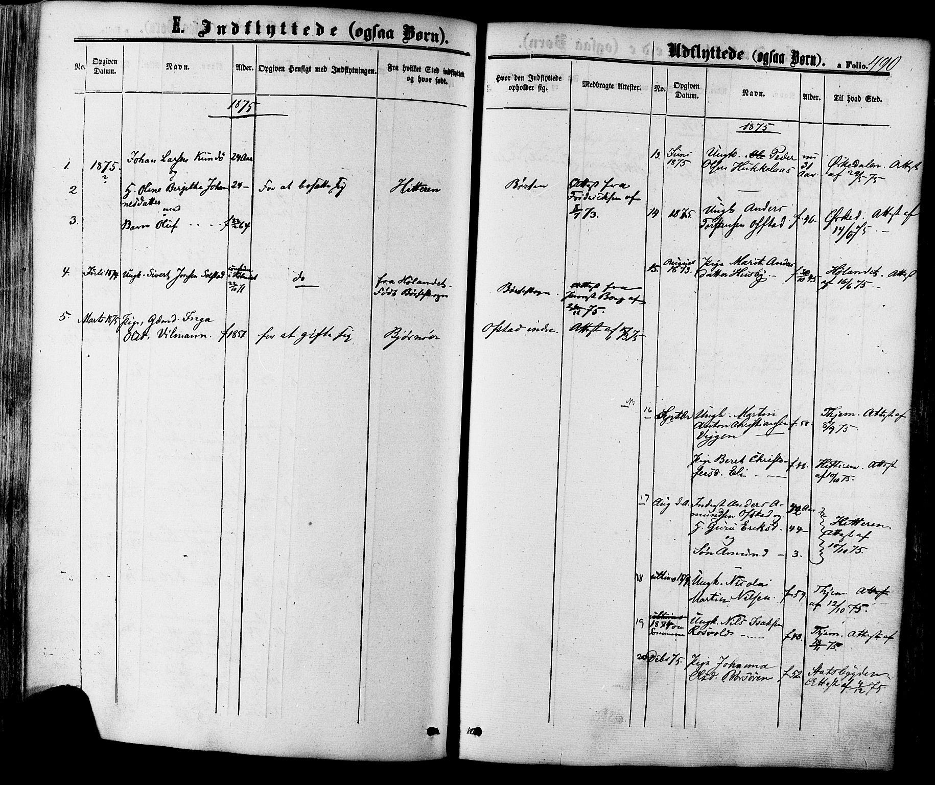 Ministerialprotokoller, klokkerbøker og fødselsregistre - Sør-Trøndelag, AV/SAT-A-1456/665/L0772: Parish register (official) no. 665A07, 1856-1878, p. 490