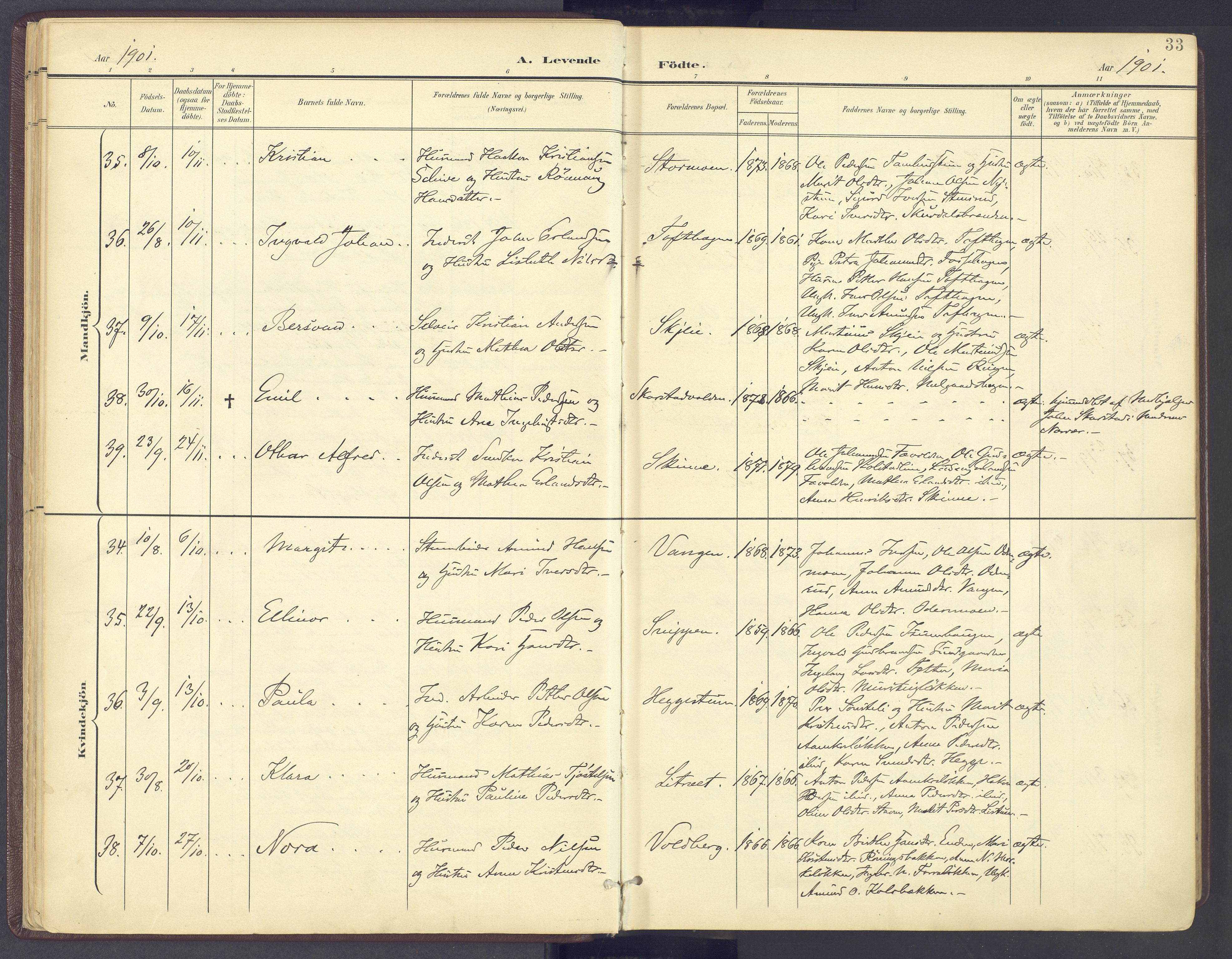 Sør-Fron prestekontor, SAH/PREST-010/H/Ha/Haa/L0004: Parish register (official) no. 4, 1898-1919, p. 33