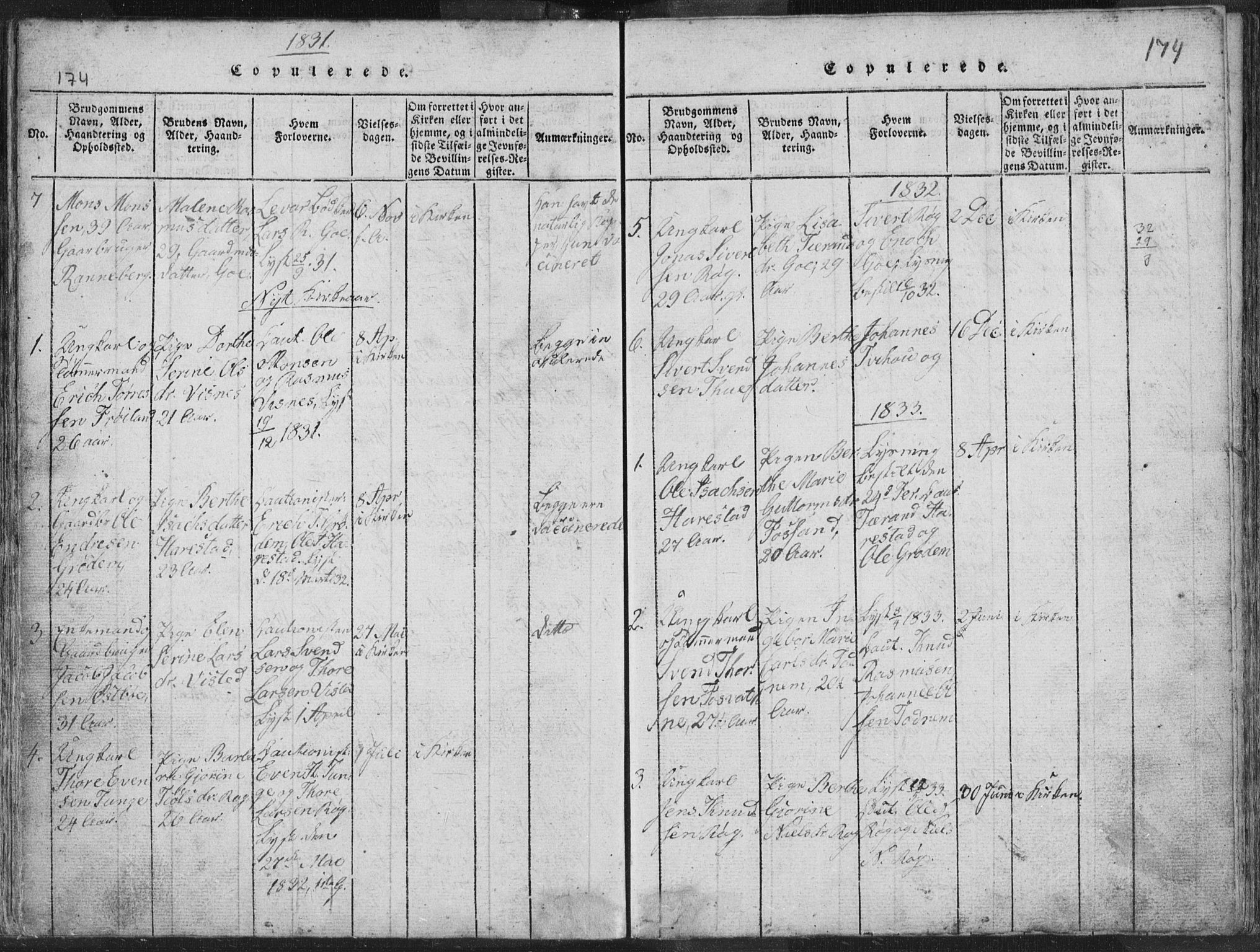 Hetland sokneprestkontor, SAST/A-101826/30/30BA/L0001: Parish register (official) no. A 1, 1816-1856, p. 174