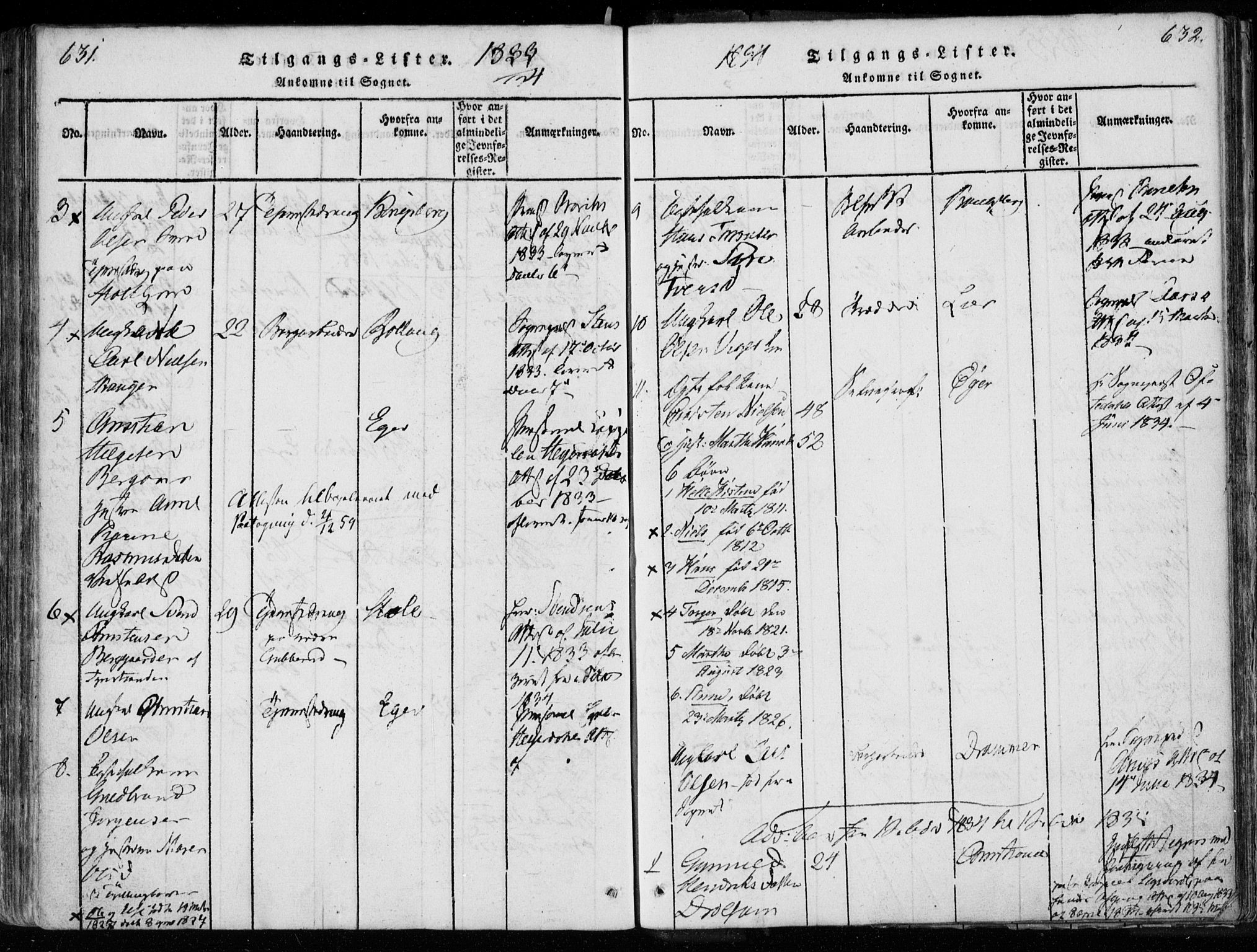 Modum kirkebøker, SAKO/A-234/F/Fa/L0005: Parish register (official) no. 5, 1824-1841, p. 631-632