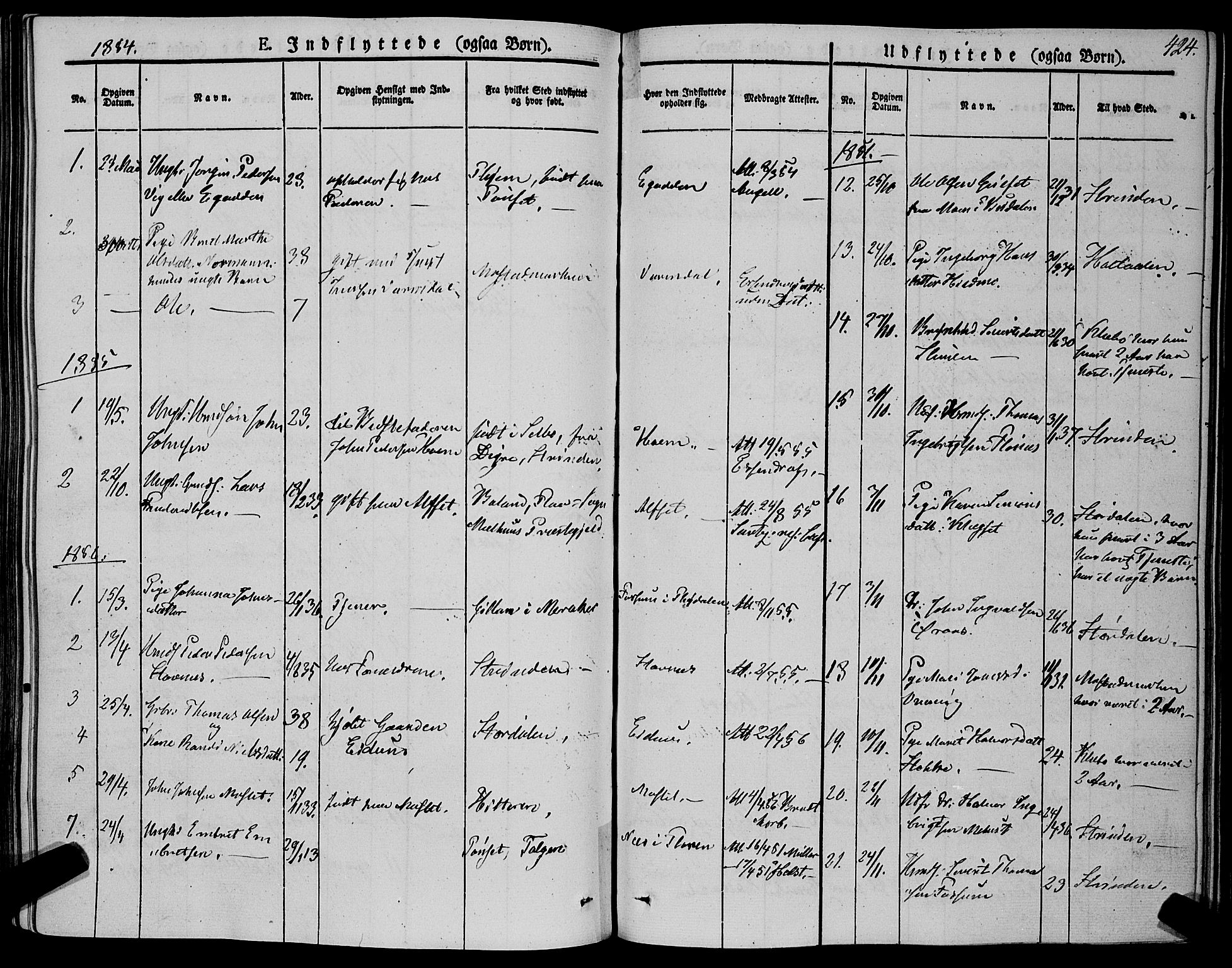 Ministerialprotokoller, klokkerbøker og fødselsregistre - Sør-Trøndelag, SAT/A-1456/695/L1145: Parish register (official) no. 695A06 /1, 1843-1859, p. 424