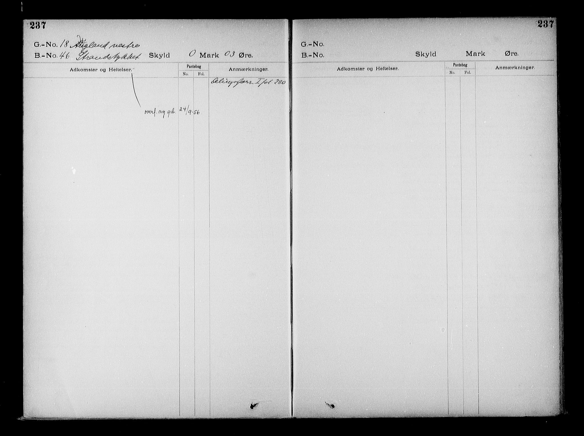 Vestre Nedenes/Sand sorenskriveri, SAK/1221-0010/G/Ga/L0022: Mortgage register no. 15, 1899-1957, p. 237
