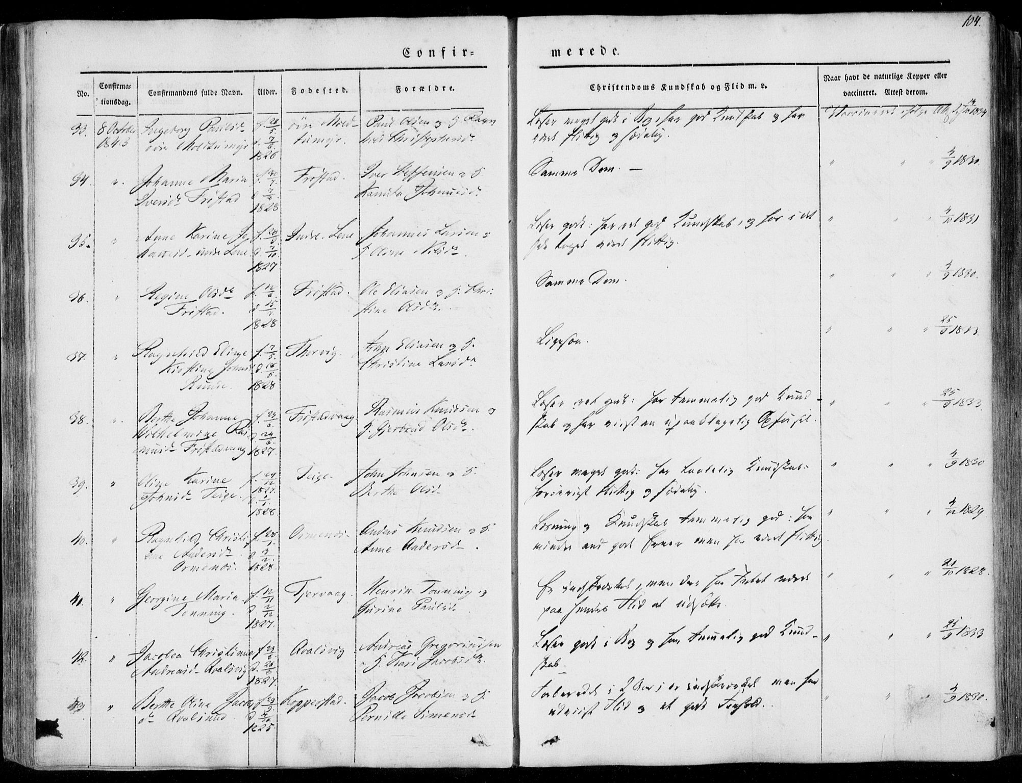 Ministerialprotokoller, klokkerbøker og fødselsregistre - Møre og Romsdal, AV/SAT-A-1454/507/L0070: Parish register (official) no. 507A05, 1842-1873, p. 104