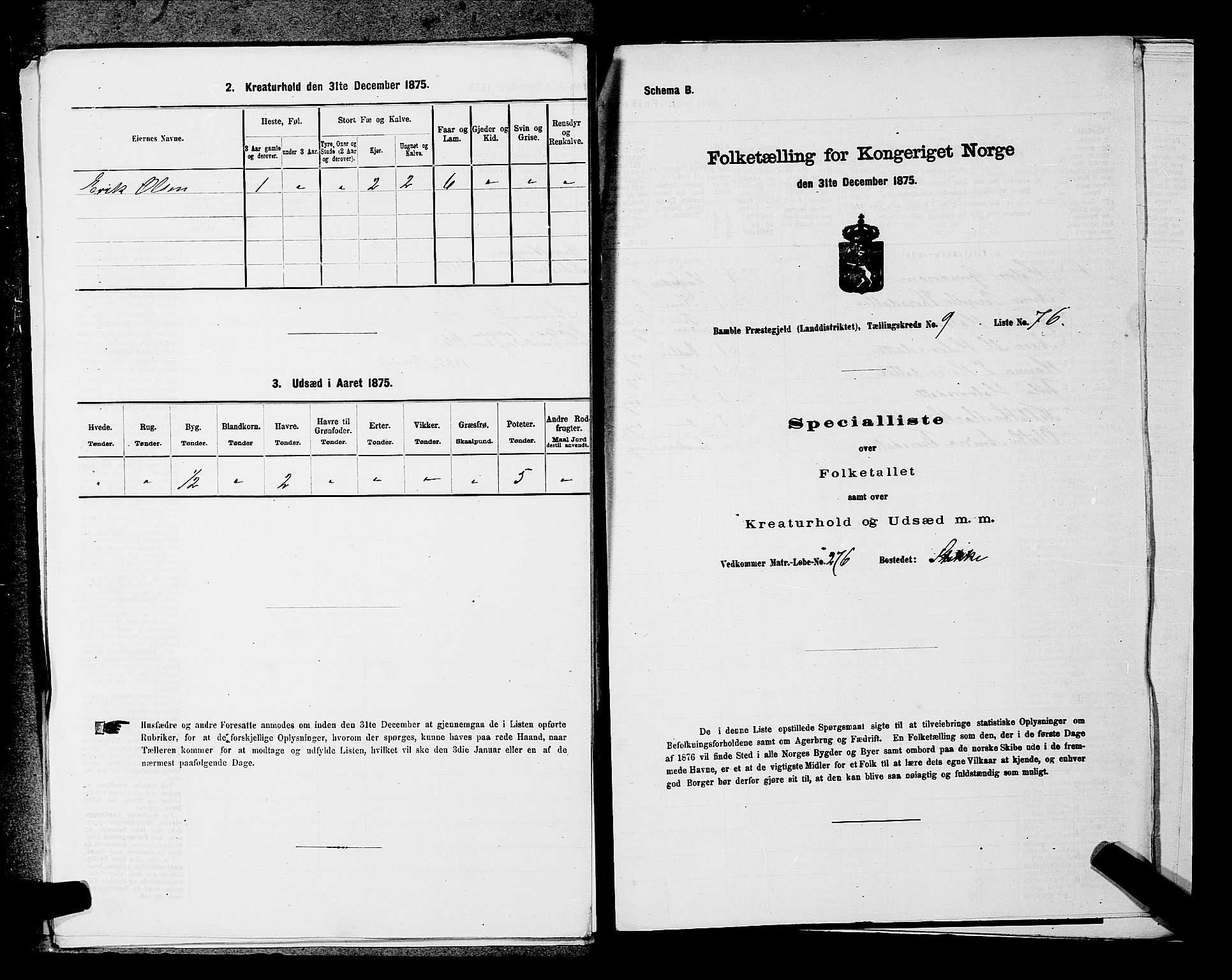 SAKO, 1875 census for 0814L Bamble/Bamble, 1875, p. 1342