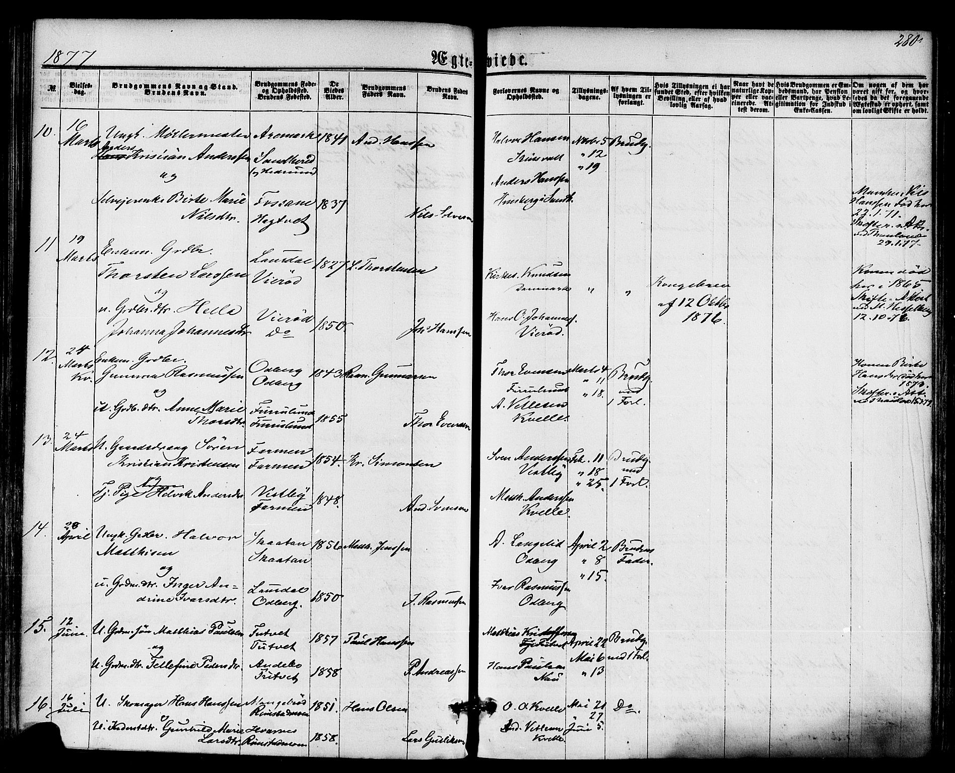 Hedrum kirkebøker, SAKO/A-344/F/Fa/L0008: Parish register (official) no. I 8, 1869-1880, p. 280