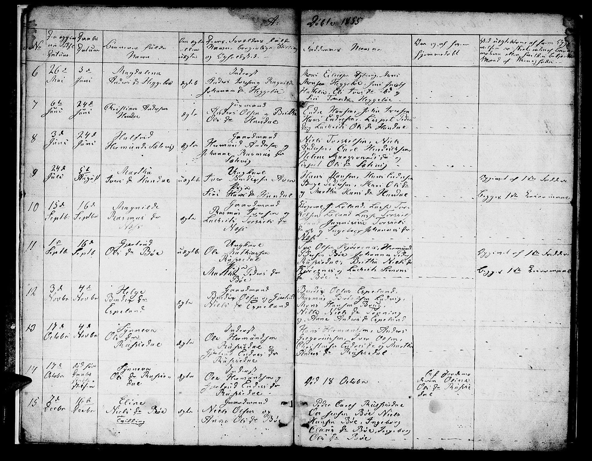 Hyllestad sokneprestembete, SAB/A-80401: Parish register (copy) no. B 1, 1854-1889, p. 5