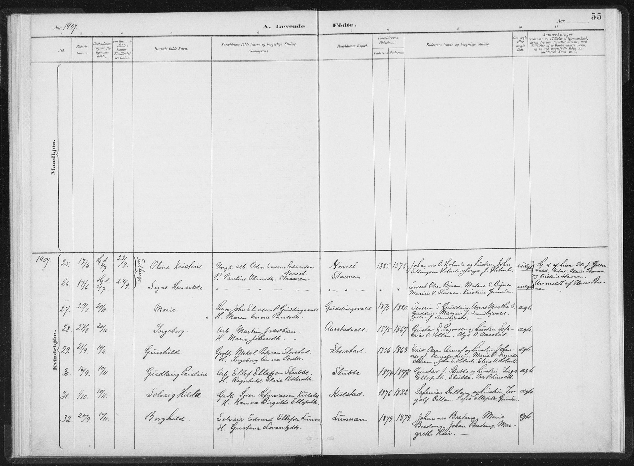 Ministerialprotokoller, klokkerbøker og fødselsregistre - Nord-Trøndelag, AV/SAT-A-1458/724/L0263: Parish register (official) no. 724A01, 1891-1907, p. 55