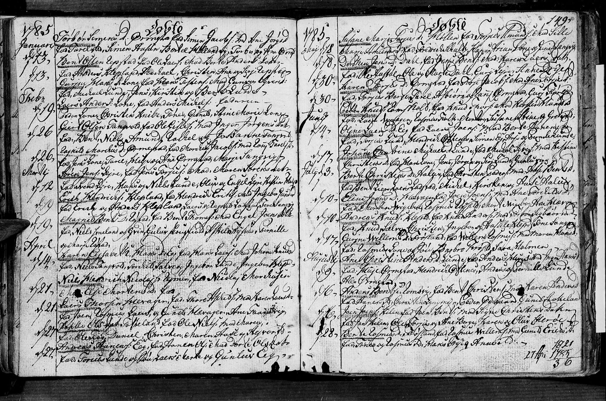 Søgne sokneprestkontor, SAK/1111-0037/F/Fa/Fab/L0004: Parish register (official) no. A 4, 1770-1822, p. 148-149