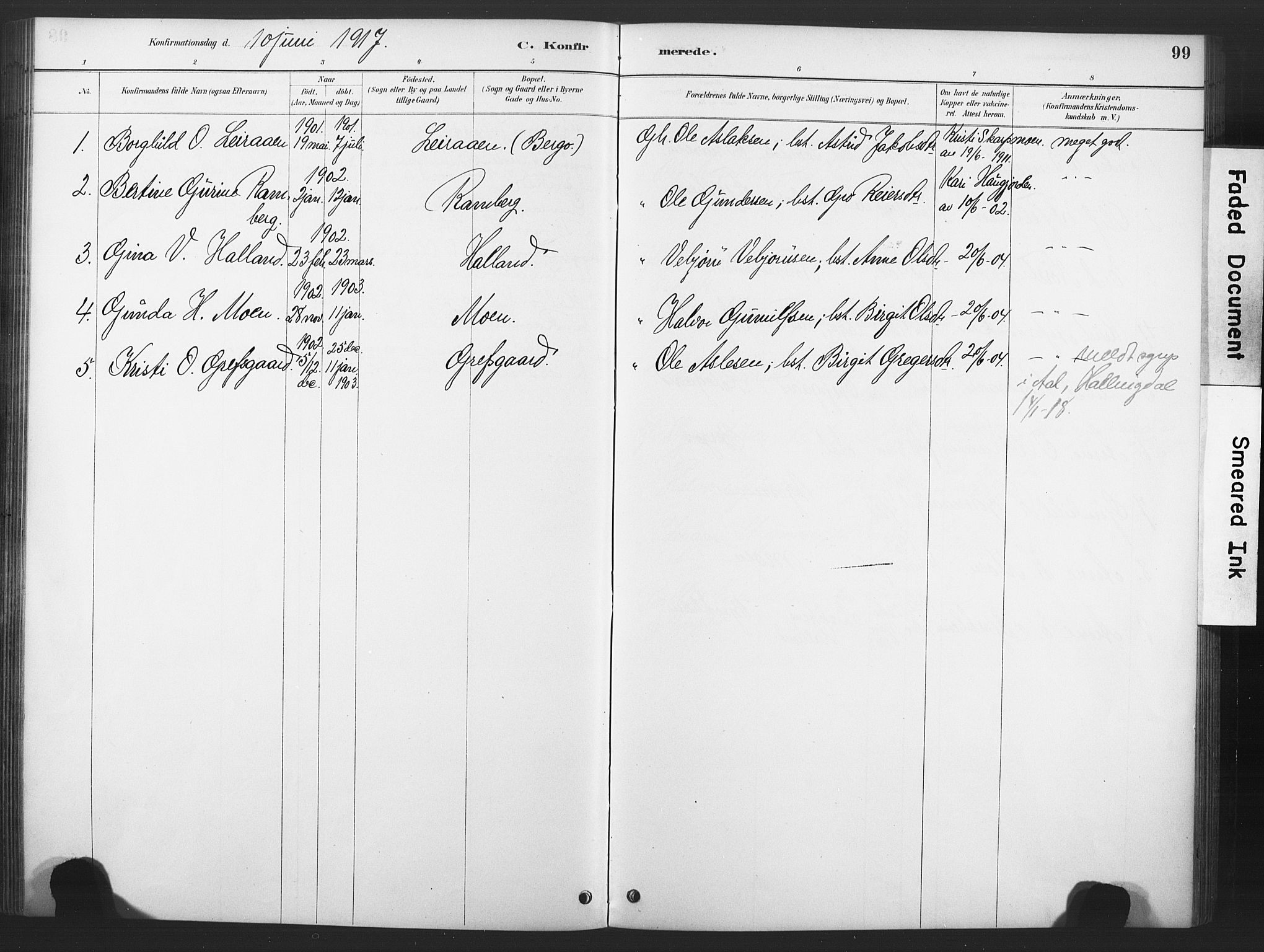 Nore kirkebøker, AV/SAKO-A-238/F/Fd/L0001: Parish register (official) no. IV 1, 1878-1918, p. 99