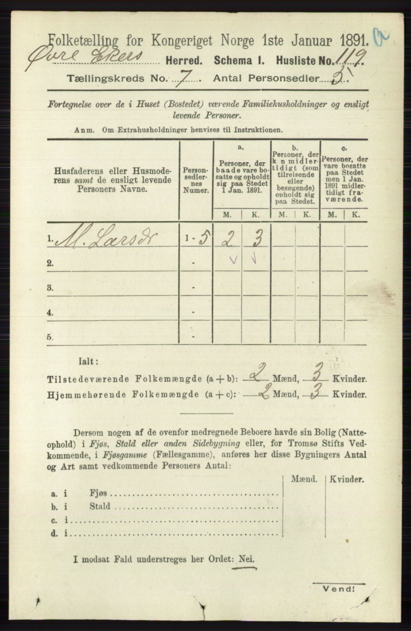 RA, 1891 census for 0624 Øvre Eiker, 1891, p. 2658