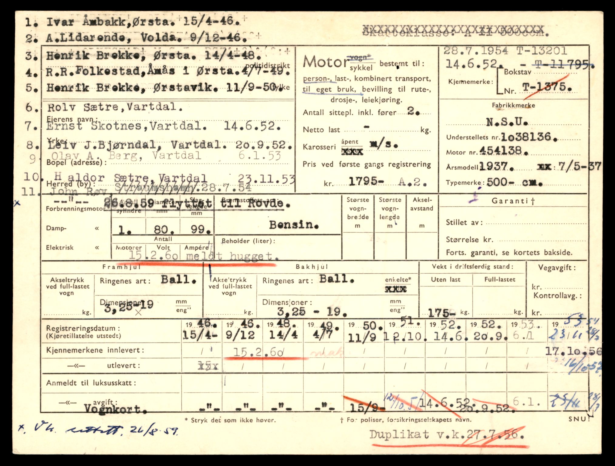 Møre og Romsdal vegkontor - Ålesund trafikkstasjon, AV/SAT-A-4099/F/Fe/L0038: Registreringskort for kjøretøy T 13180 - T 13360, 1927-1998, p. 349