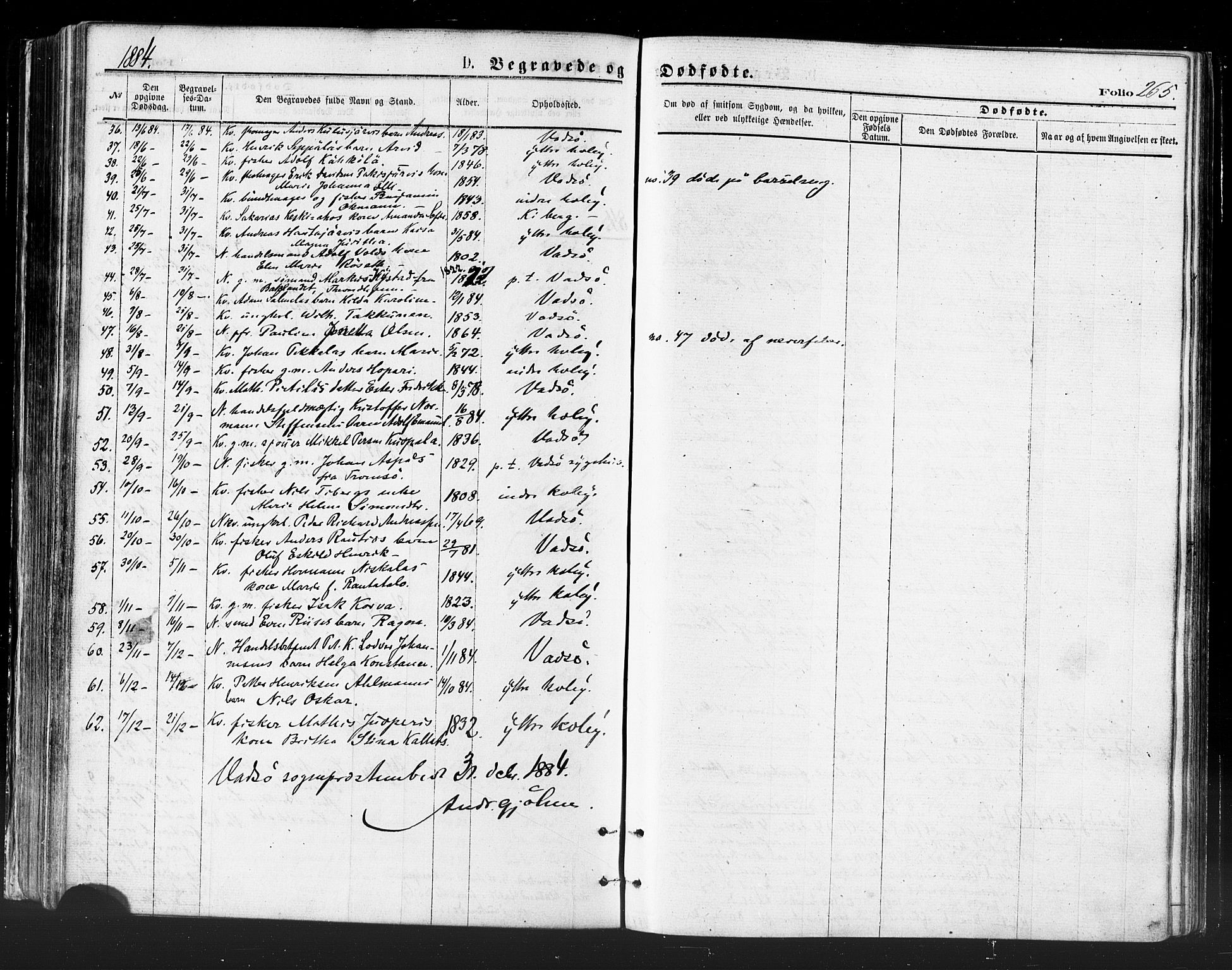 Vadsø sokneprestkontor, AV/SATØ-S-1325/H/Ha/L0005kirke: Parish register (official) no. 5, 1873-1884, p. 265