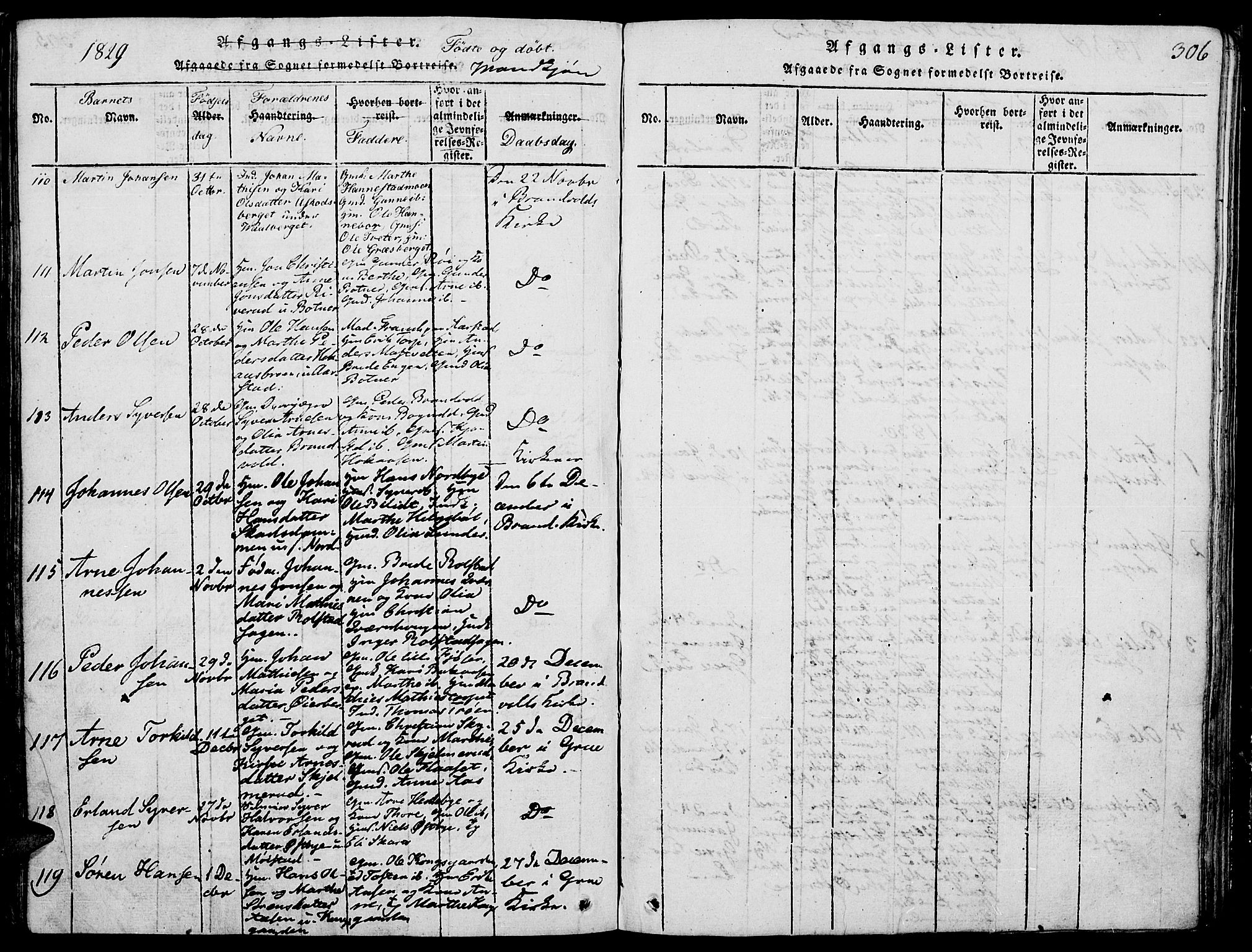 Grue prestekontor, SAH/PREST-036/H/Ha/Haa/L0006: Parish register (official) no. 6, 1814-1830, p. 306
