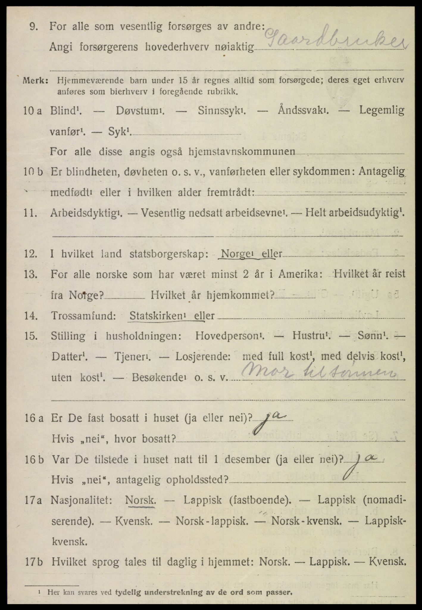 SAT, 1920 census for Snåsa, 1920, p. 1559