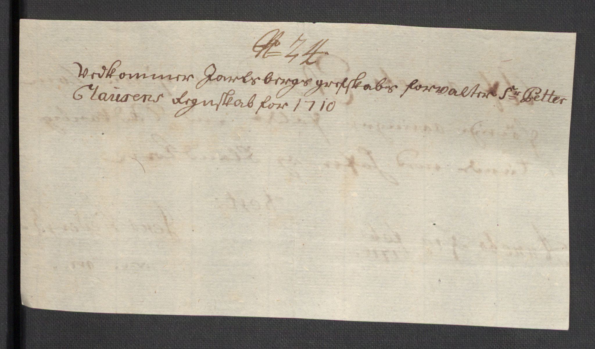 Rentekammeret inntil 1814, Reviderte regnskaper, Fogderegnskap, RA/EA-4092/R32/L1875: Fogderegnskap Jarlsberg grevskap, 1710, p. 208