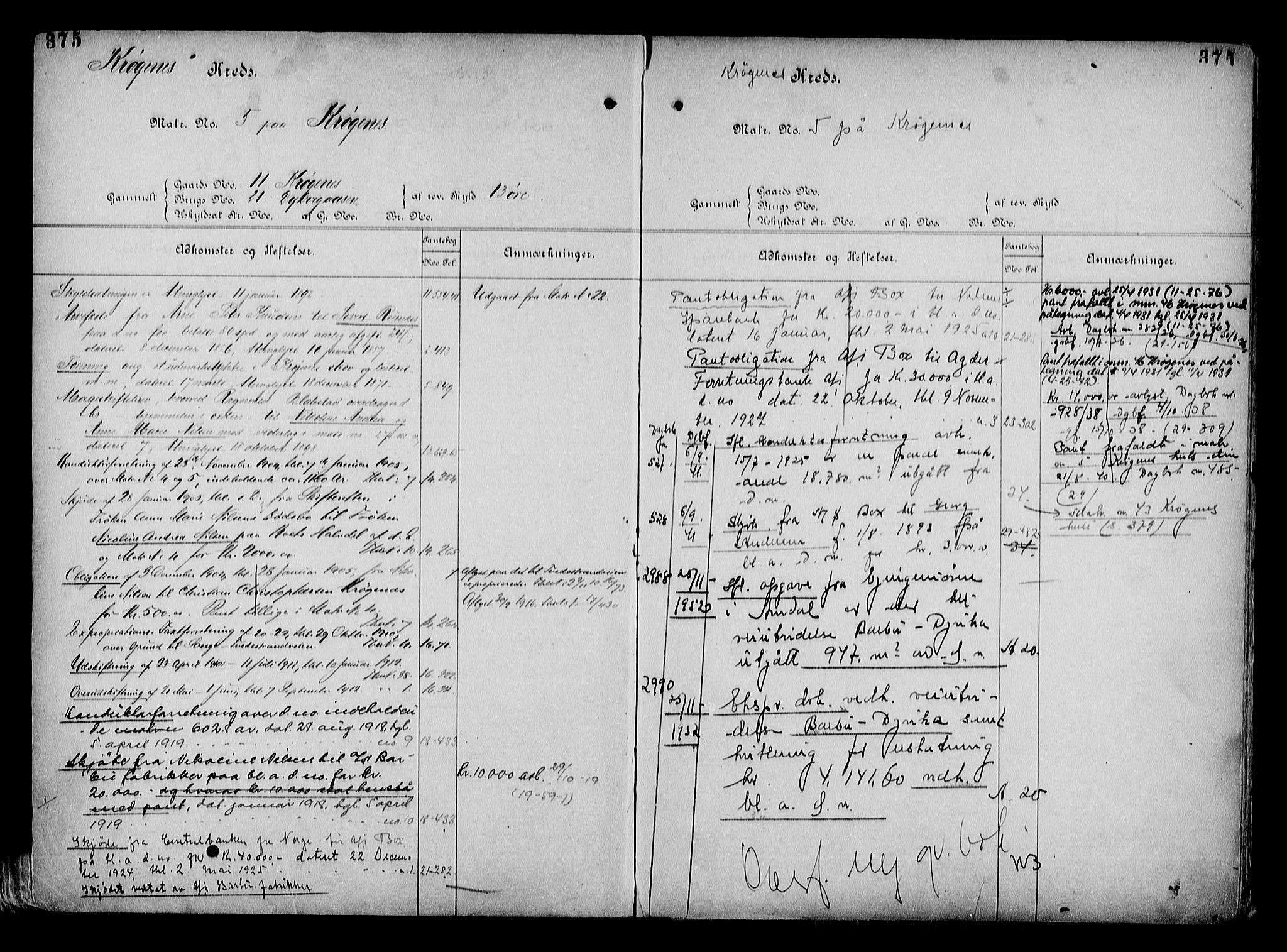 Arendal byfogd, AV/SAK-1222-0001/G/Ga/L0015: Mortgage register no. 13, 1860-1960, p. 375
