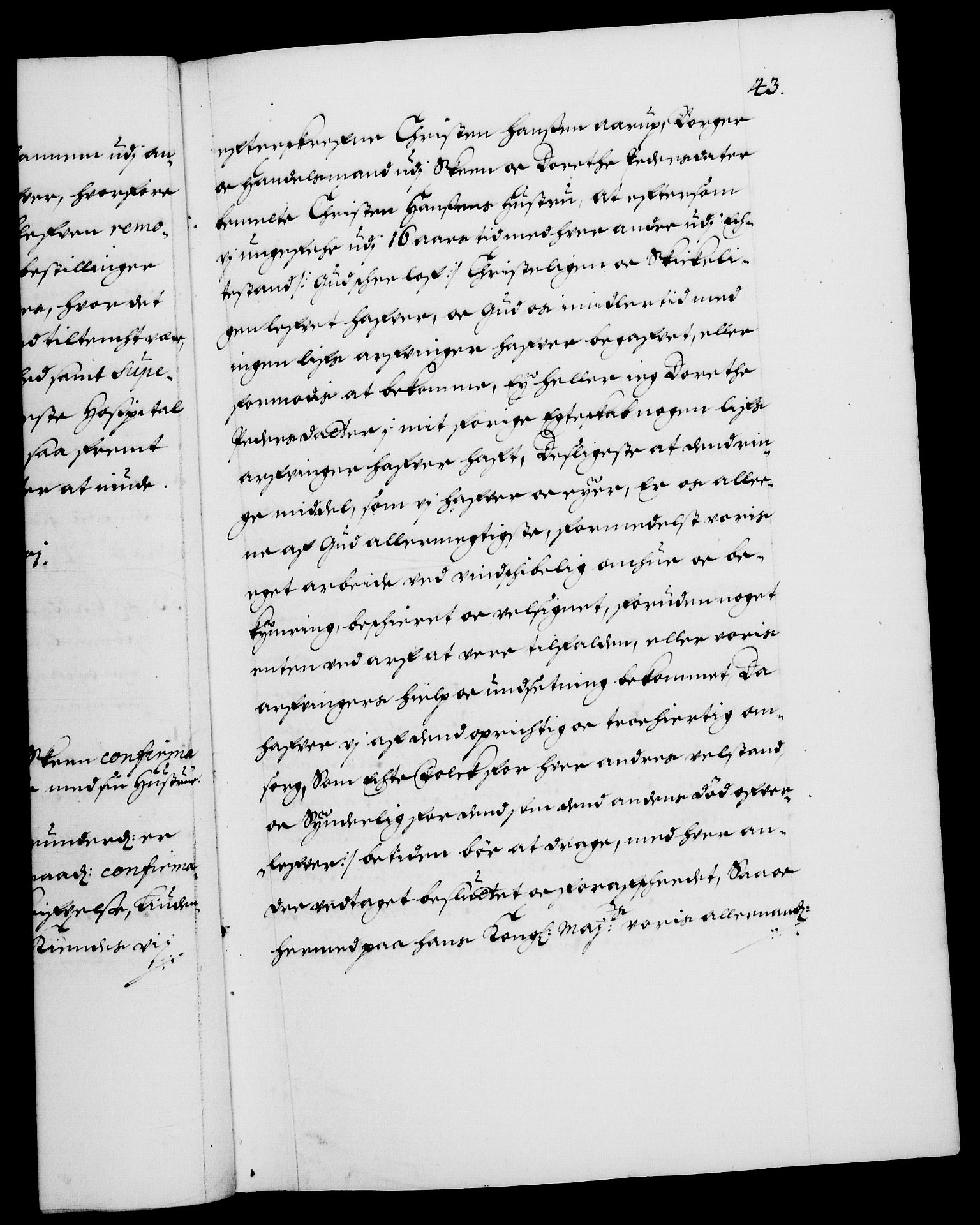 Danske Kanselli 1572-1799, RA/EA-3023/F/Fc/Fca/Fcaa/L0013: Norske registre (mikrofilm), 1681-1684, p. 43a